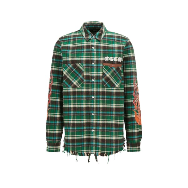 Surchemise à imprimé tartan en coton