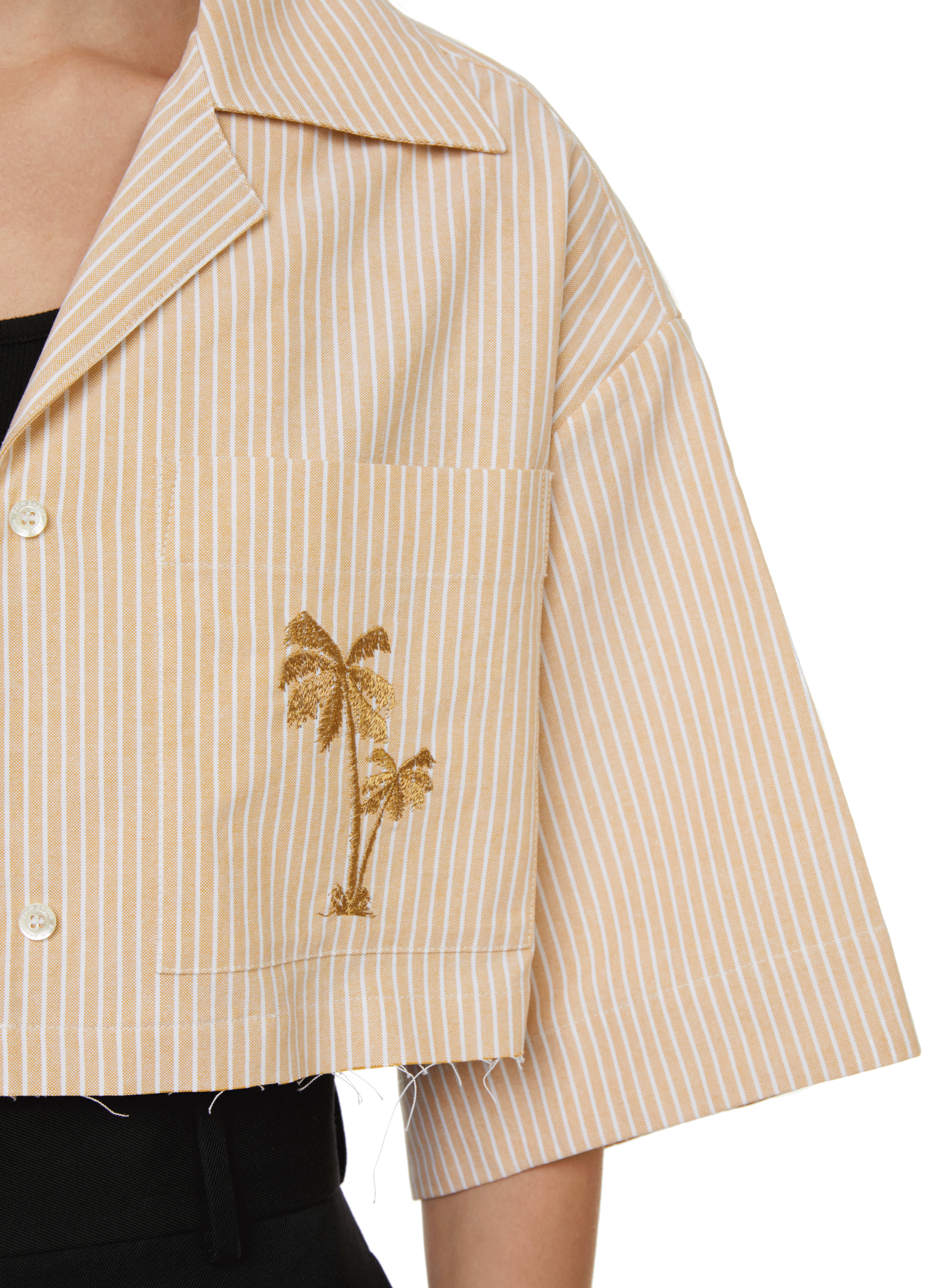 Chemise courte en coton PALM ANGELS Jaune
