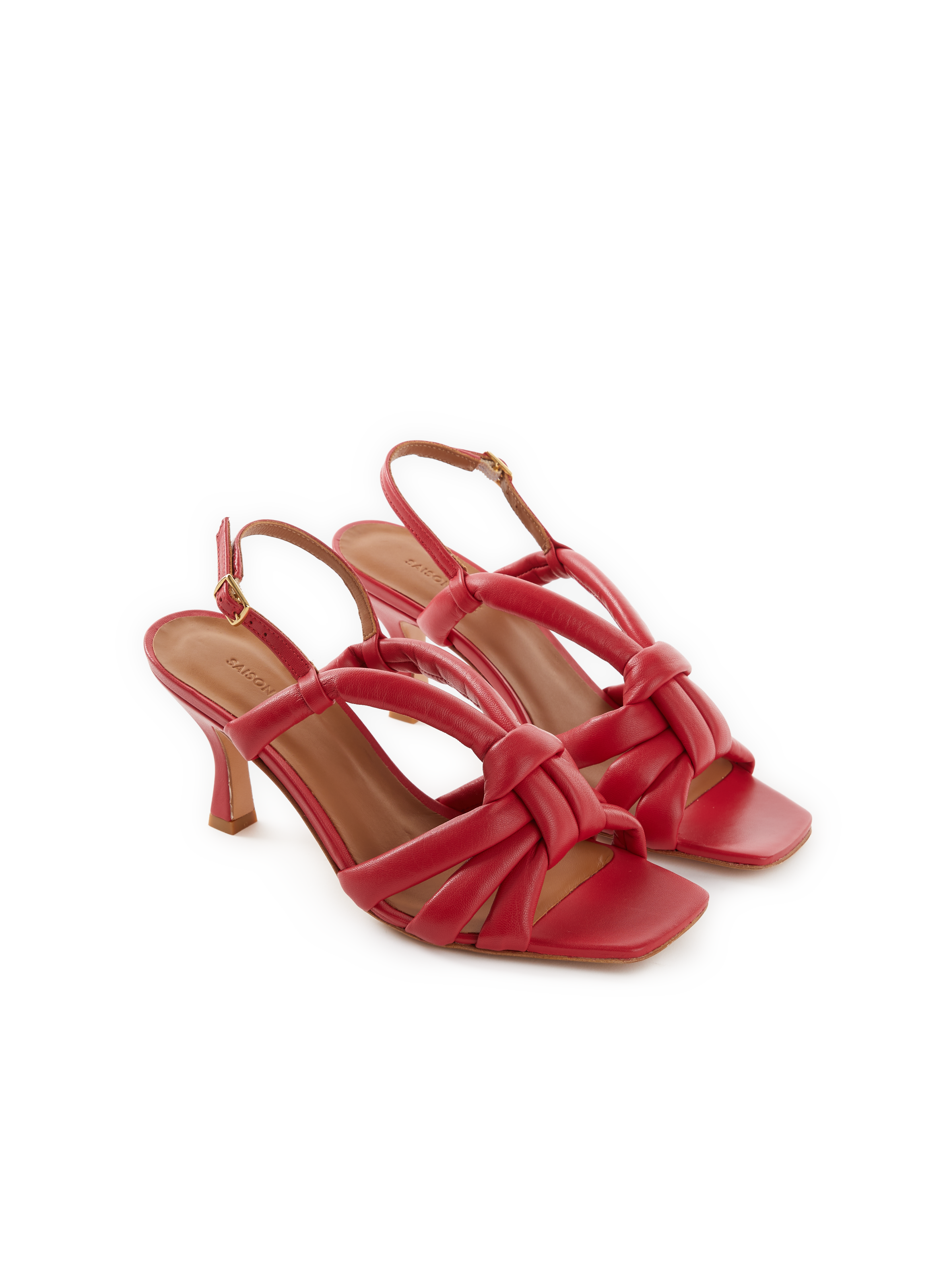 Sandales à talon en cuir  SAISON 1865 Rouge