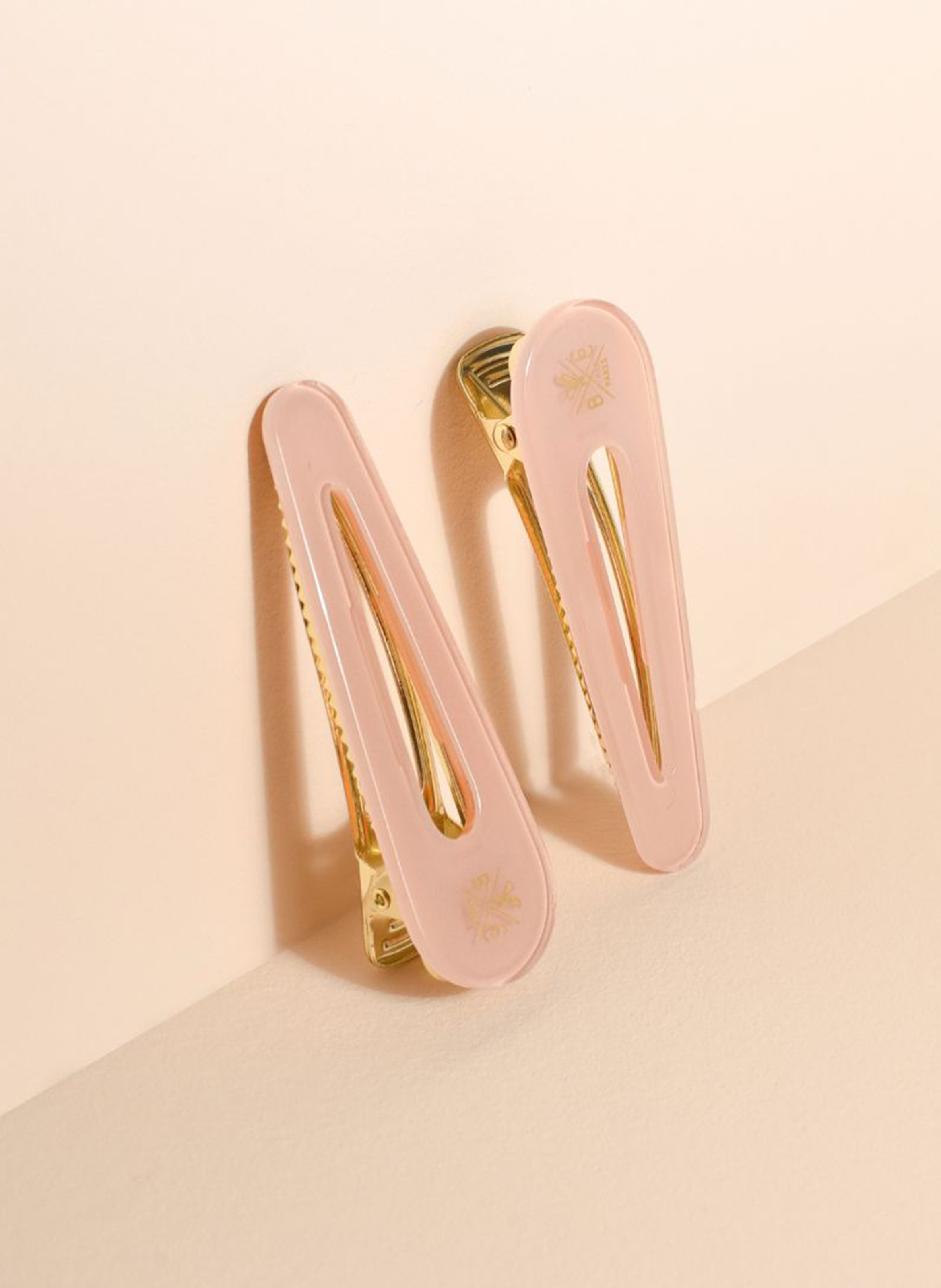 Two hair clips BACHCA Rose dragée