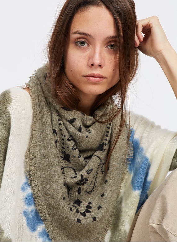 ECHARPE EN CACHEMIRE a IMPRIMe HACHIKO KUJTEN pour FEMME Printemps