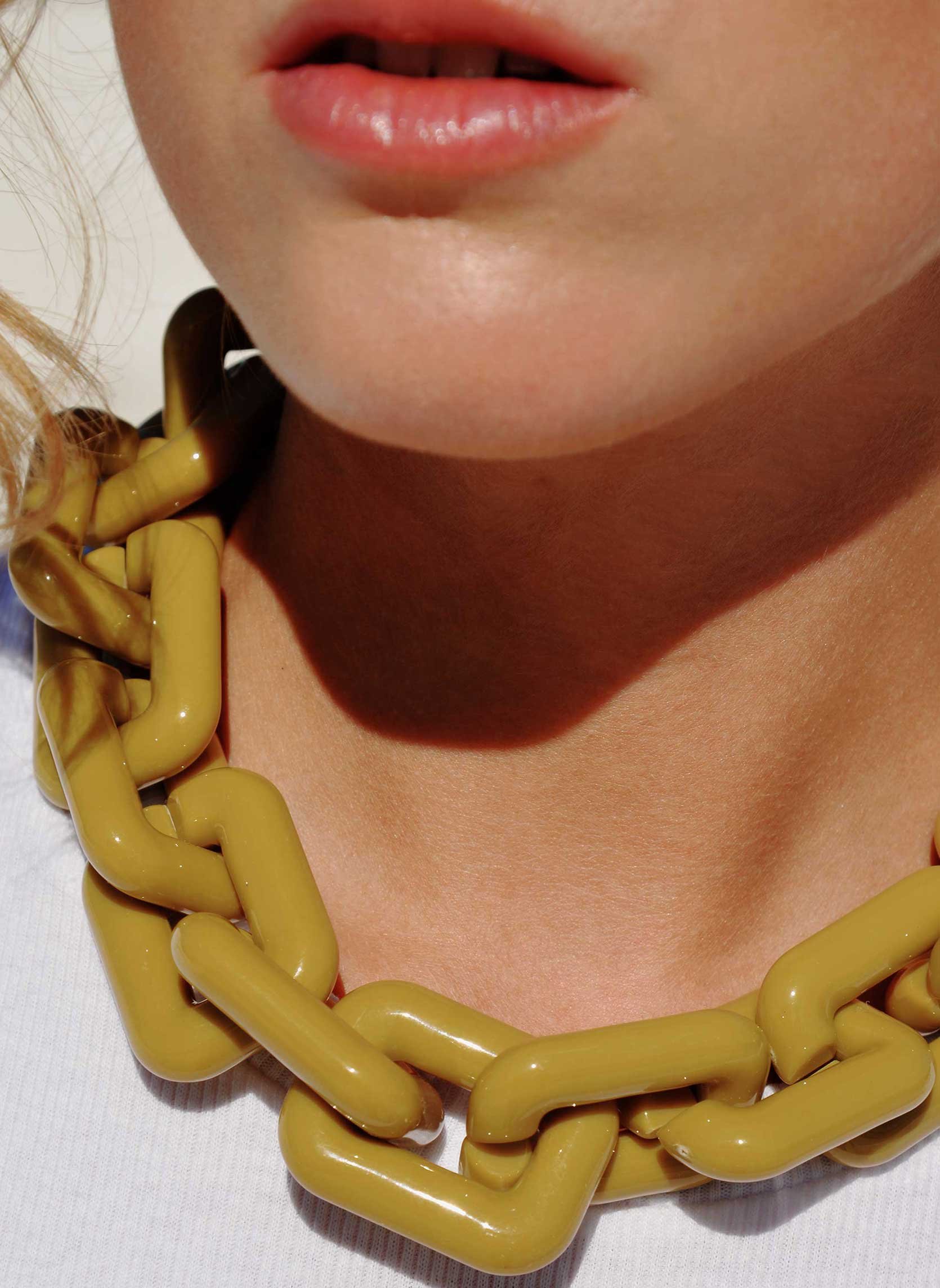 Collier grosse maille léger en aluminium rhymes HIPANEMA Vert