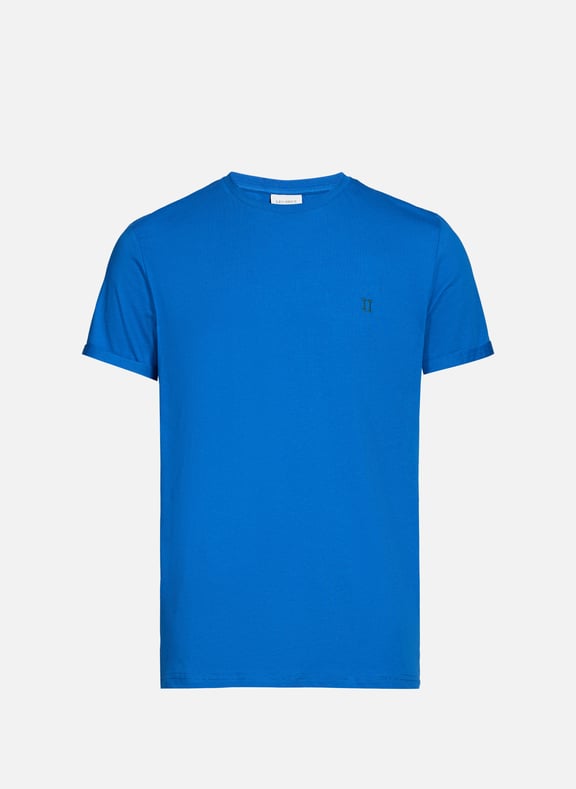 Embroidered cotton T-shirt Blue by LES DEUX LES DEUX Embroidered cotton T-shirt Blue
