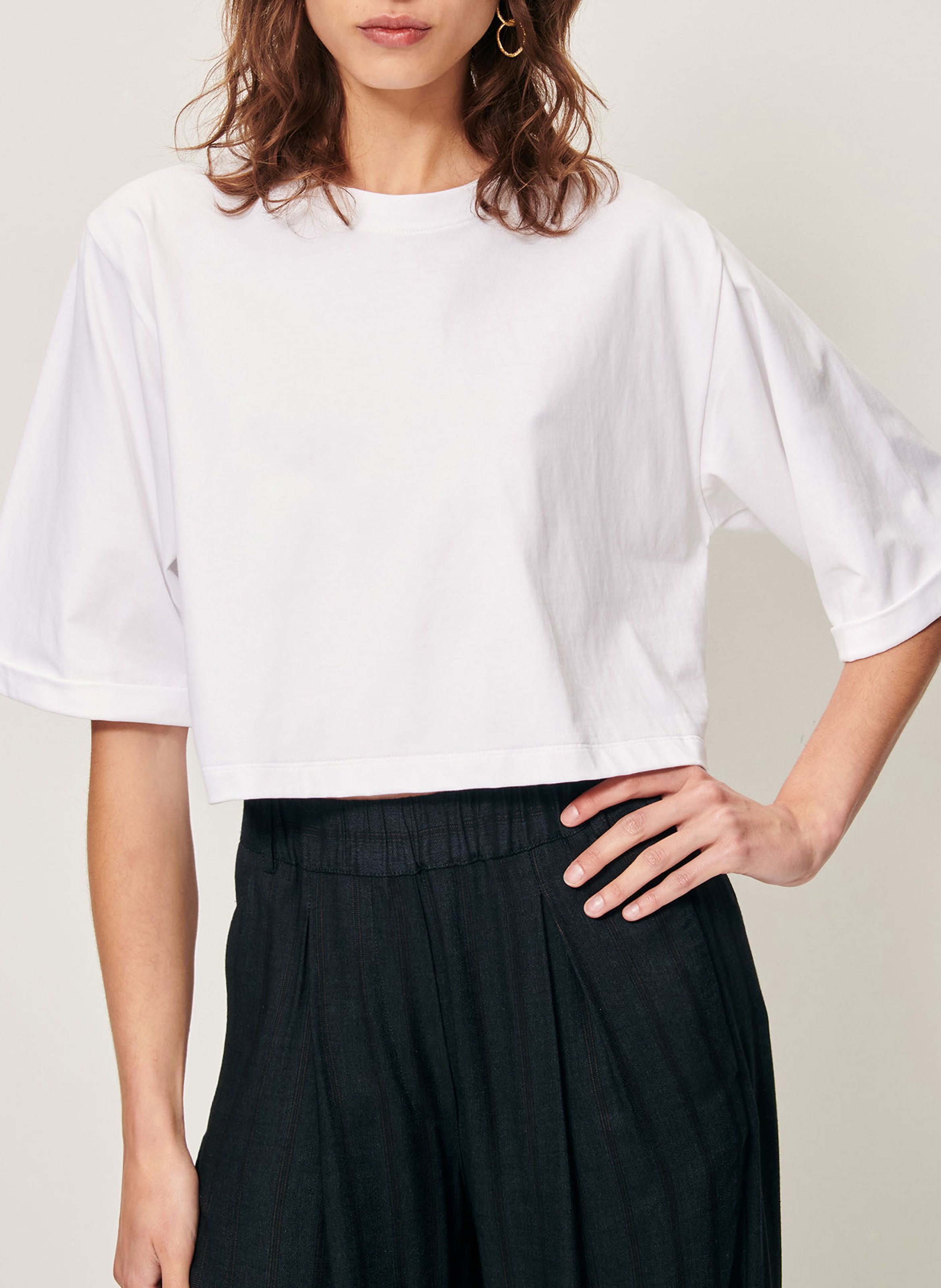 Tee-shirt col rond en coton babe SESSUN Blanc