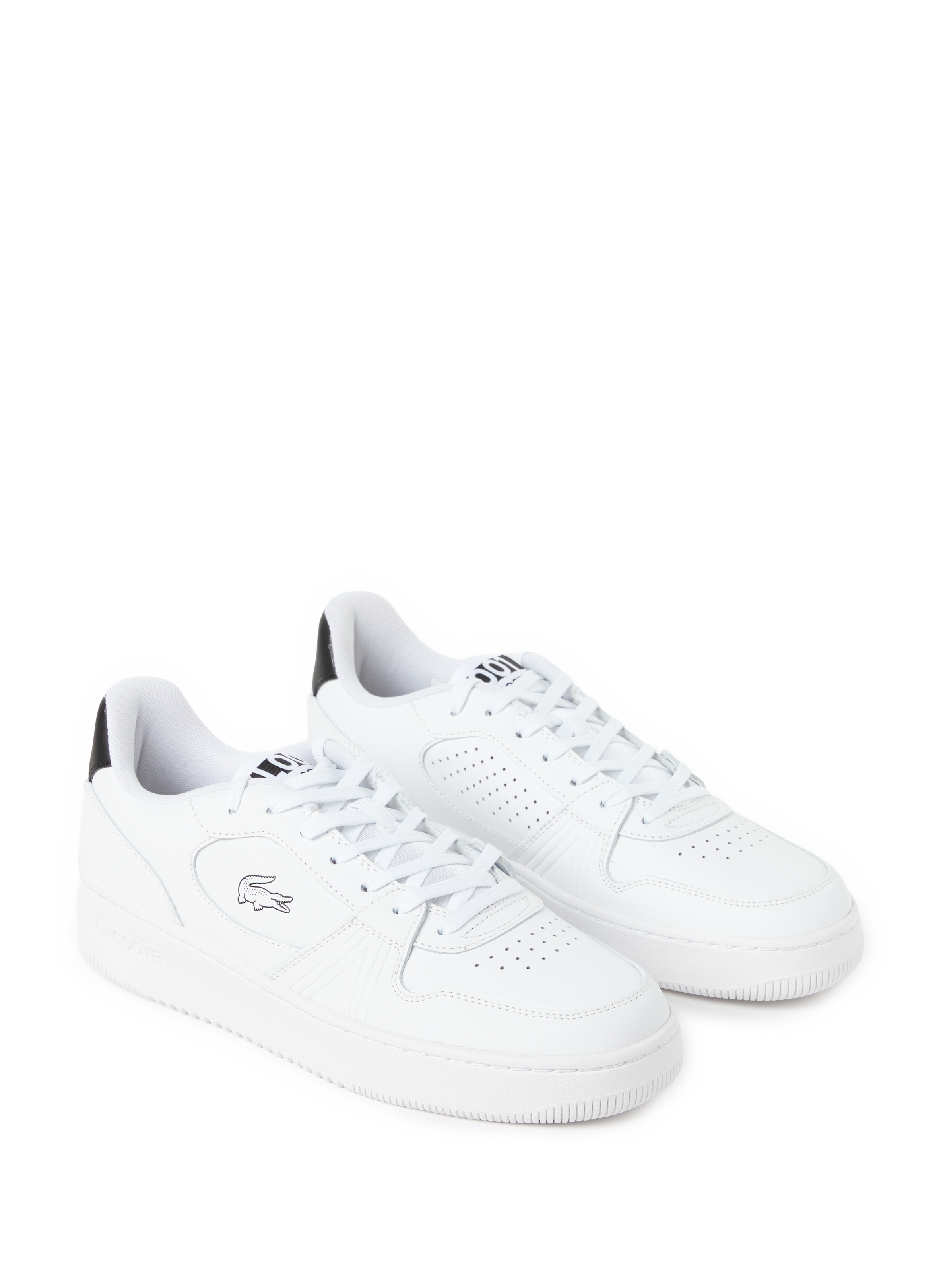 Mixed leather sneakers LACOSTE White