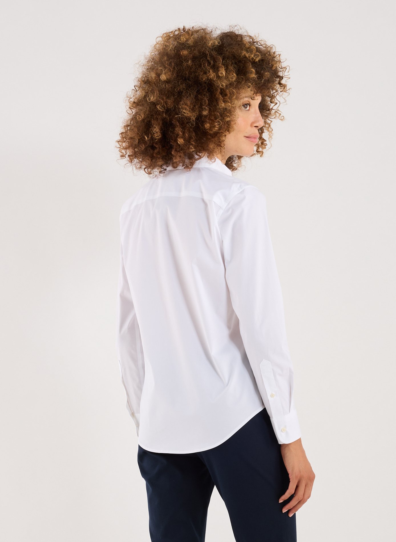 Plain cotton-blend shirt LAUREN White