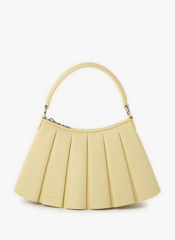 Sac moyen Lenglen plissé en cuir | Beige by LACOSTE Sac moyen Lenglen plissé en cuir Beige