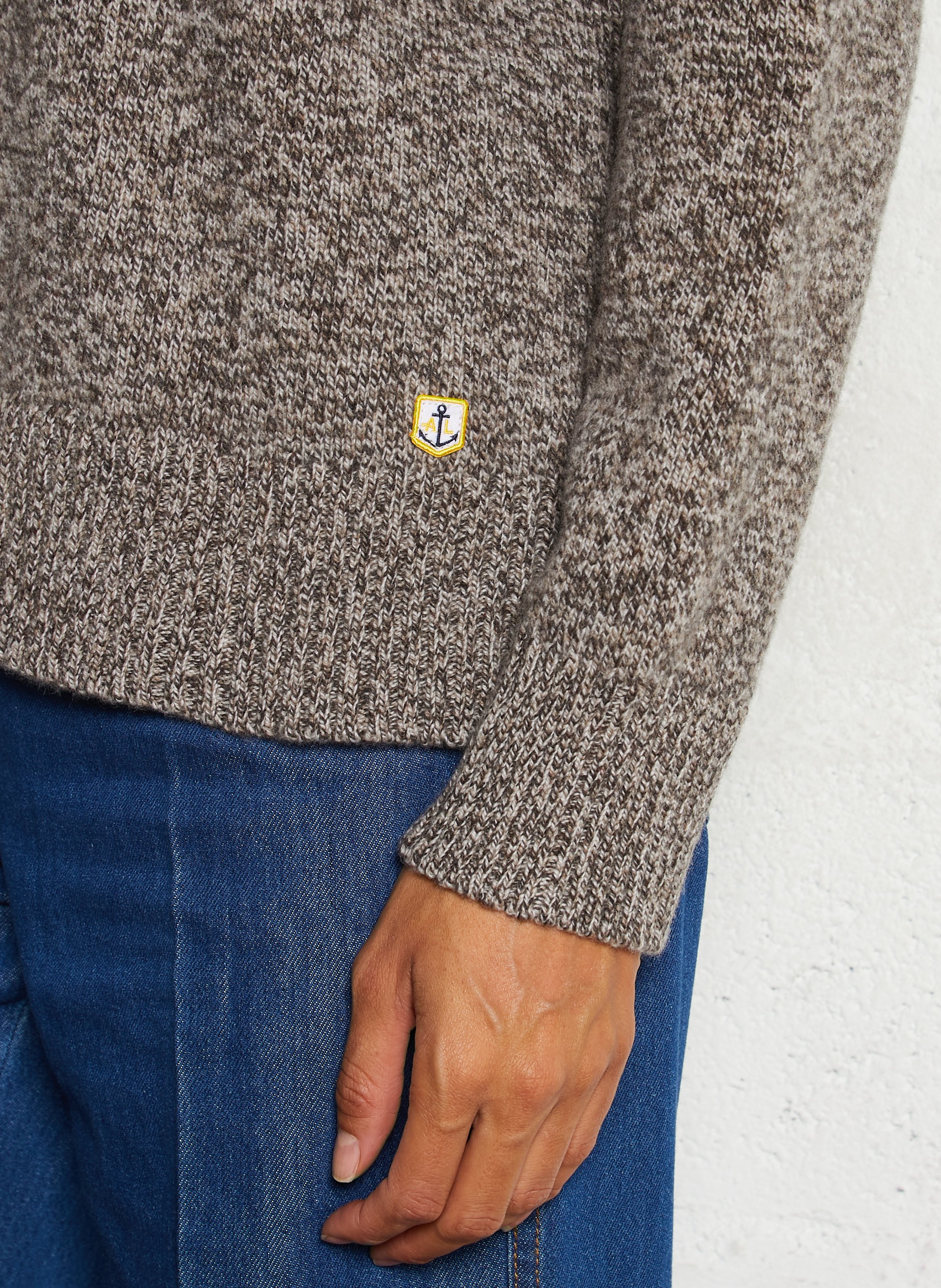 Pull droit col montant en laine heritage ARMOR-LUX Gris