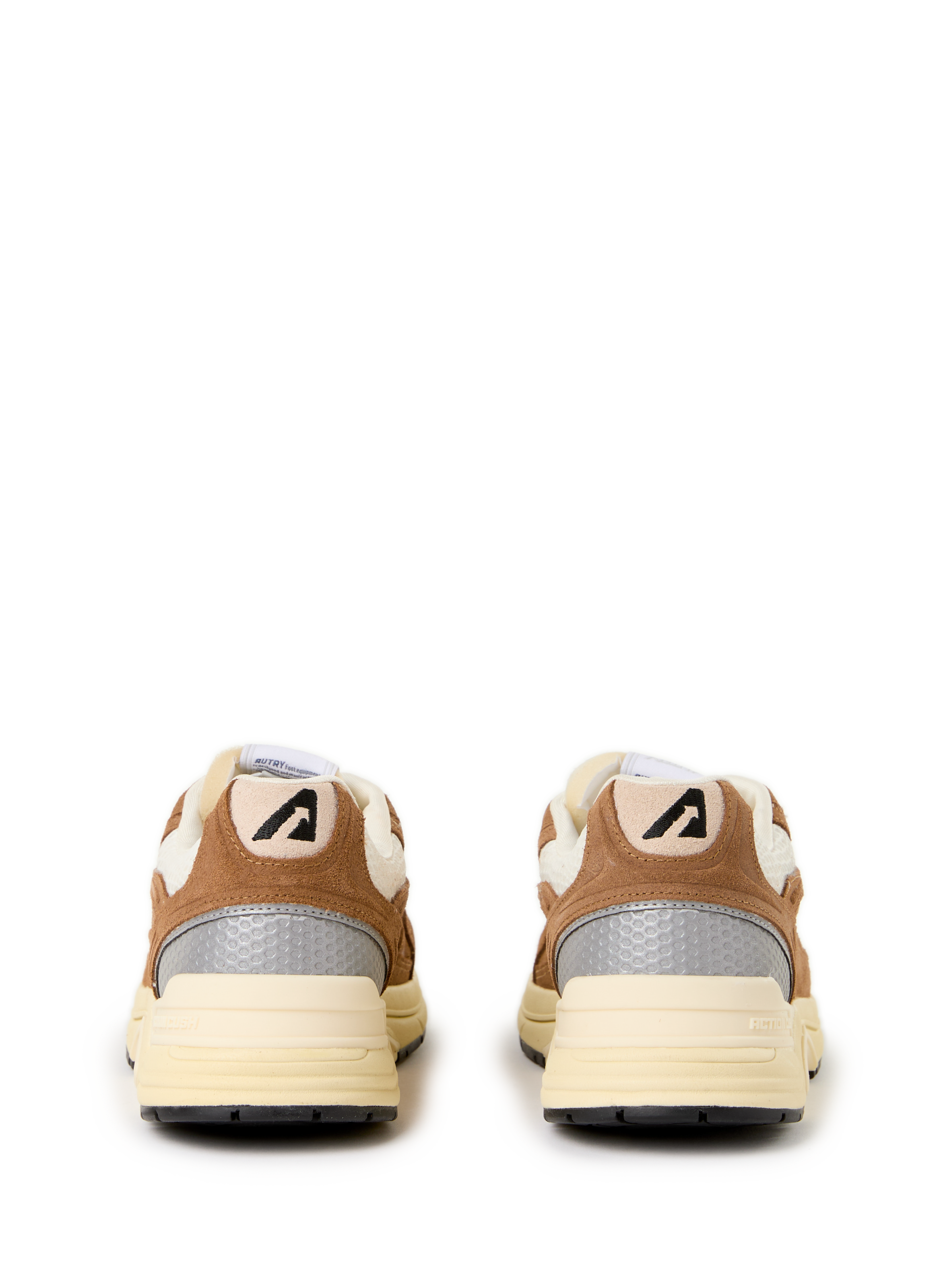 Mixed leather bi-material sneakers AUTRY Brown