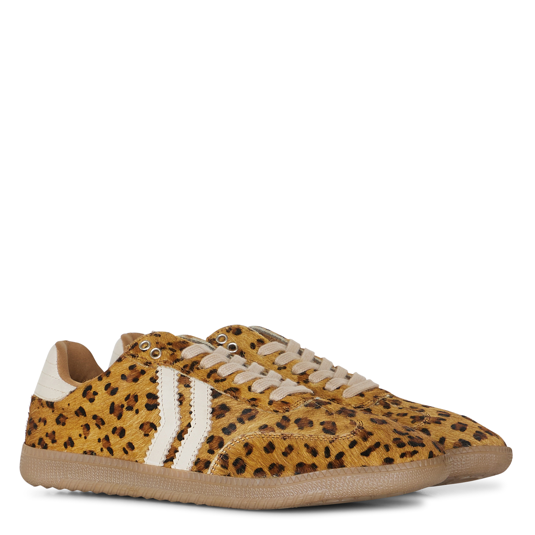 Baskets basses en cuir pony IKKS Marron