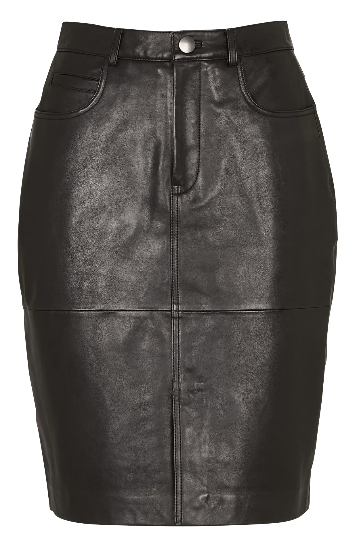 Jupe courte en cuir IKKS Noir