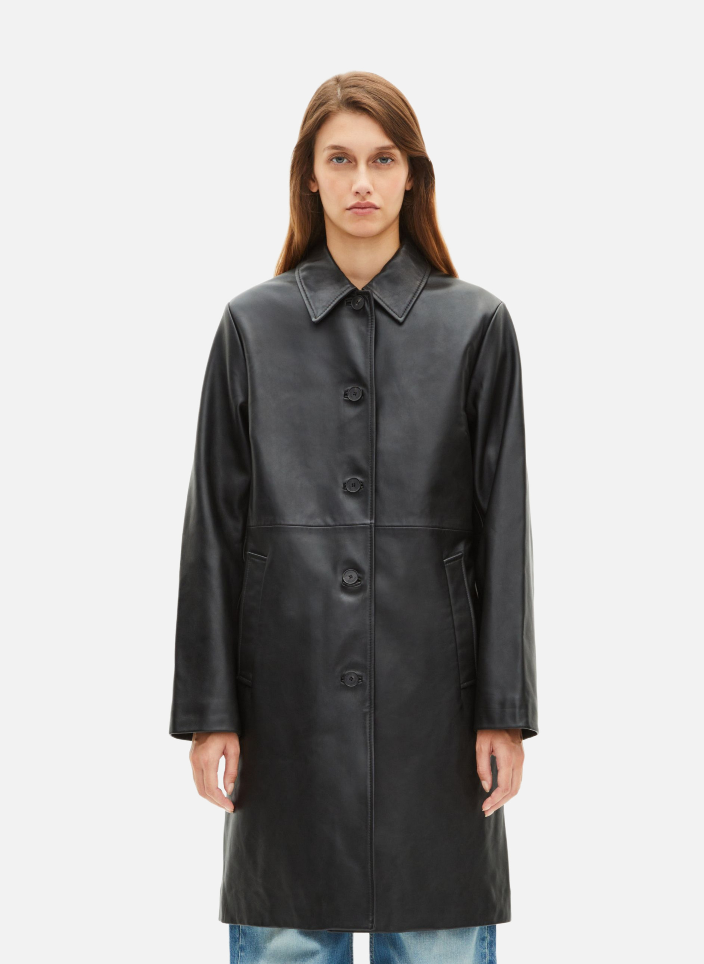 THE KOOPLES Manteau en cuir Noir