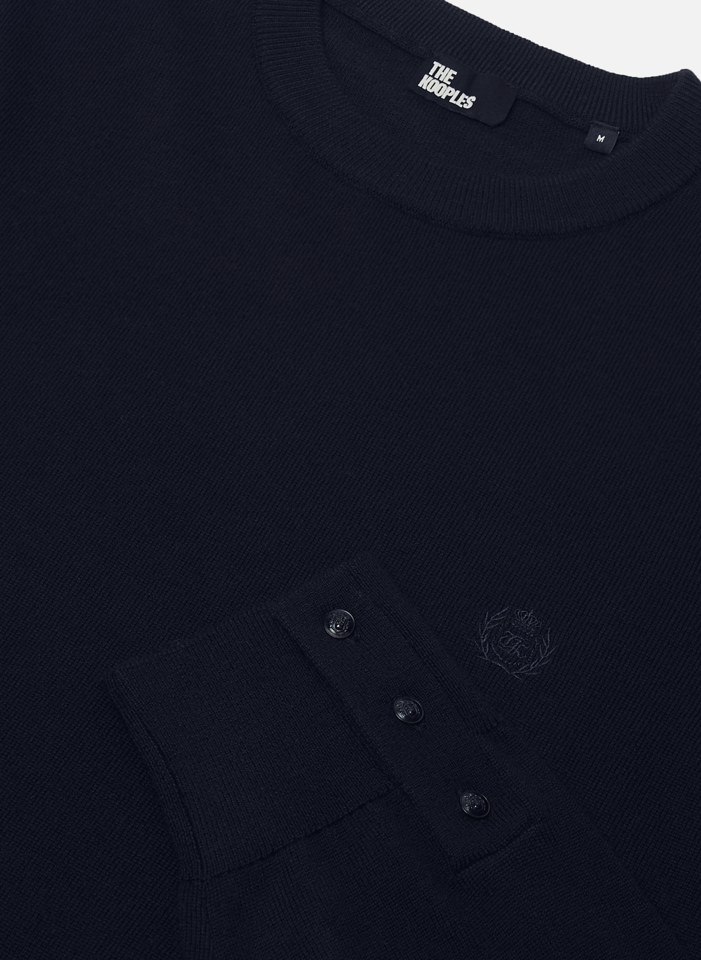 Pull col rond en laine mérinos THE KOOPLES Bleu