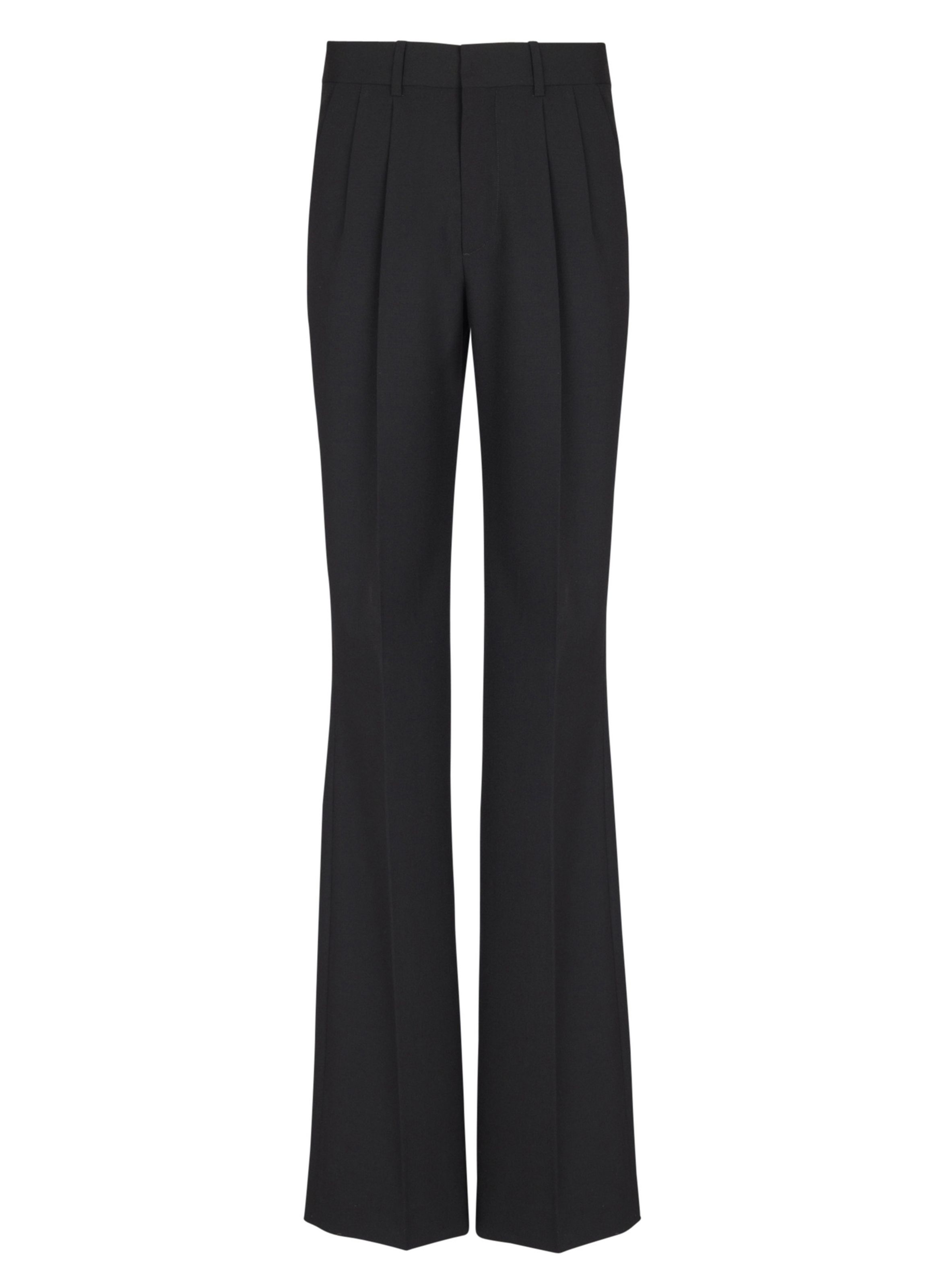 Pantalon droit en laine BALMAIN Noir