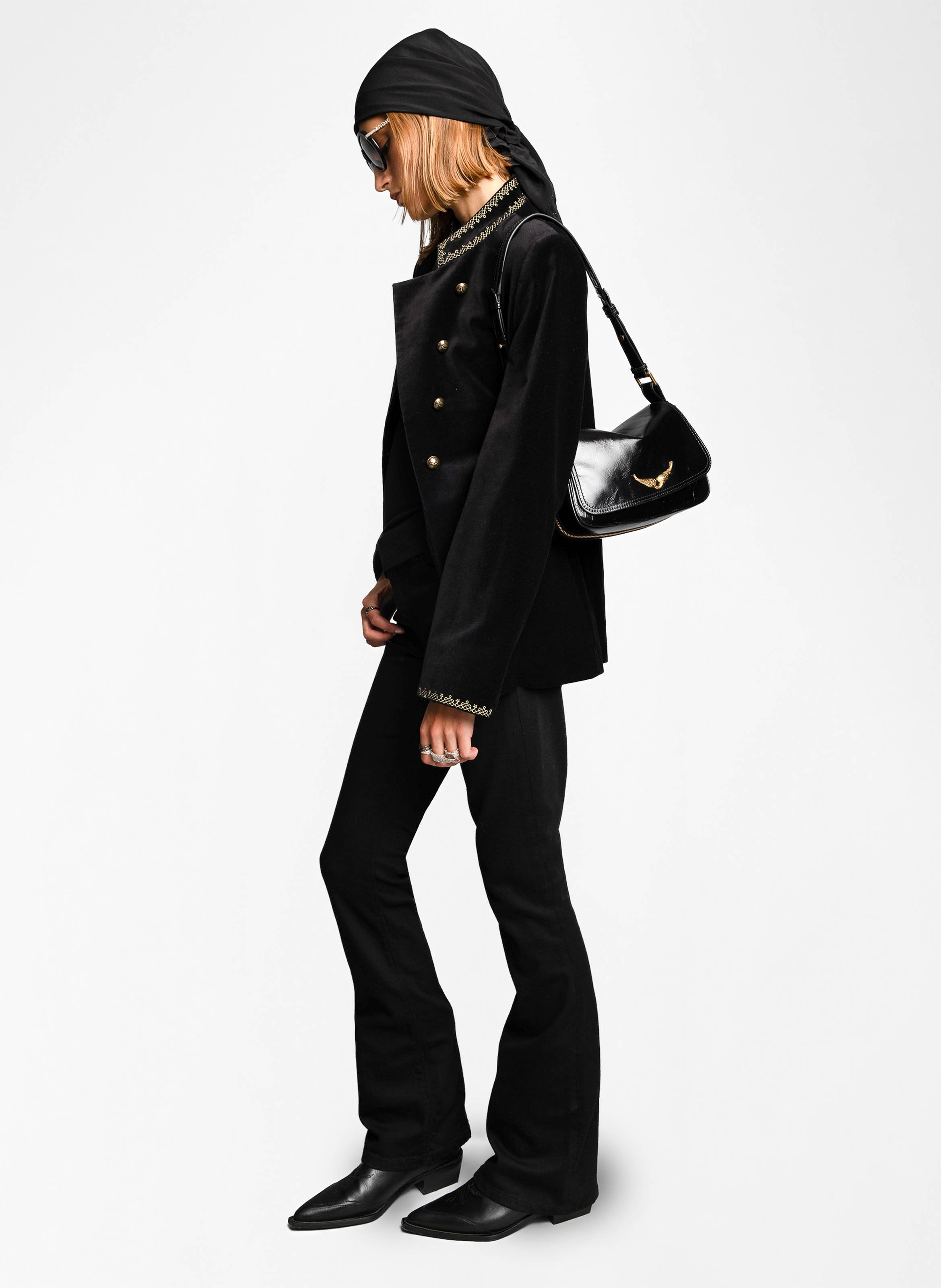 Sac porté épaule en cuir le zouzou ZADIG&VOLTAIRE Noir