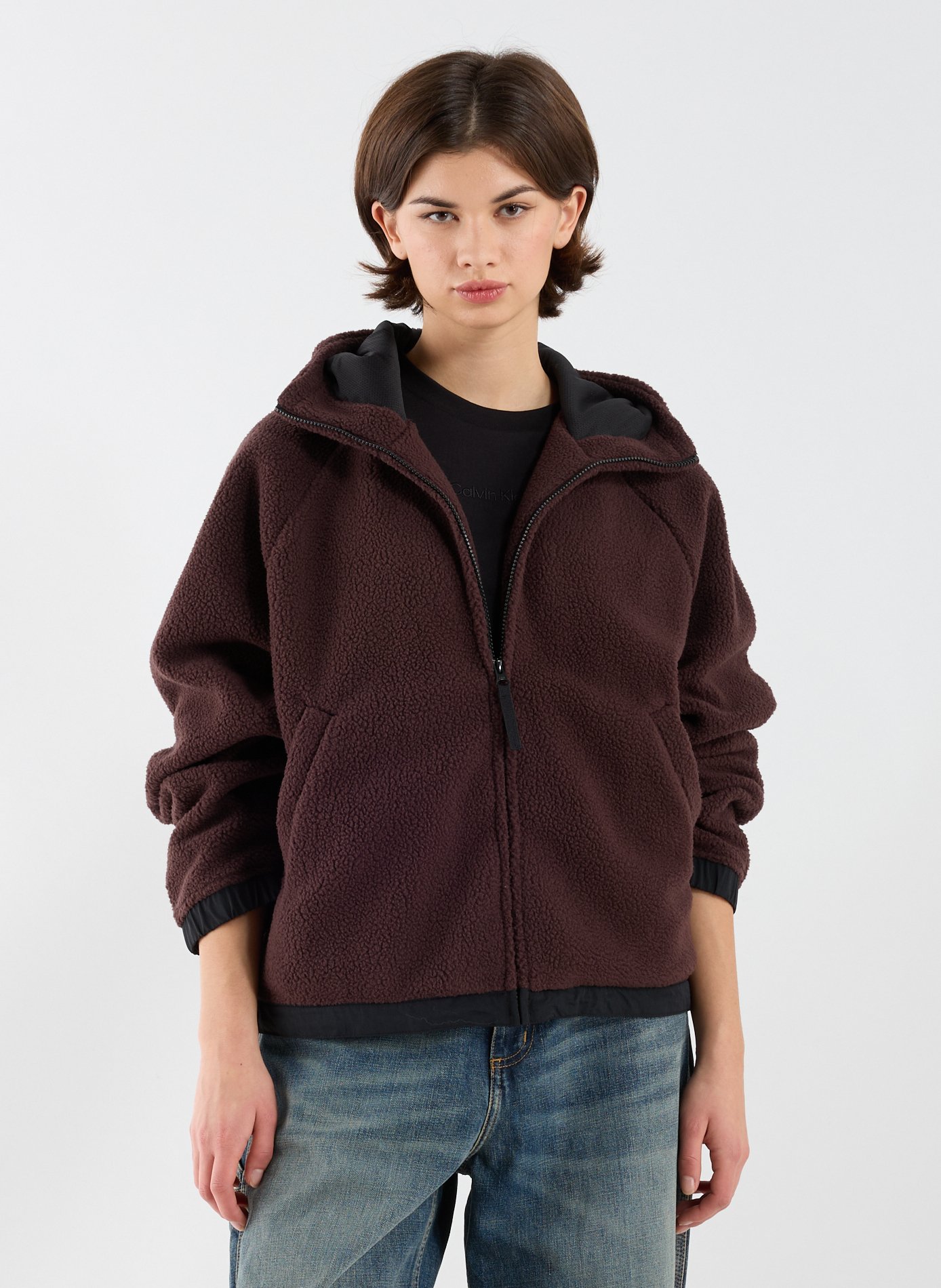 CARHARTT WIP Oversized fleece jacket Brown
