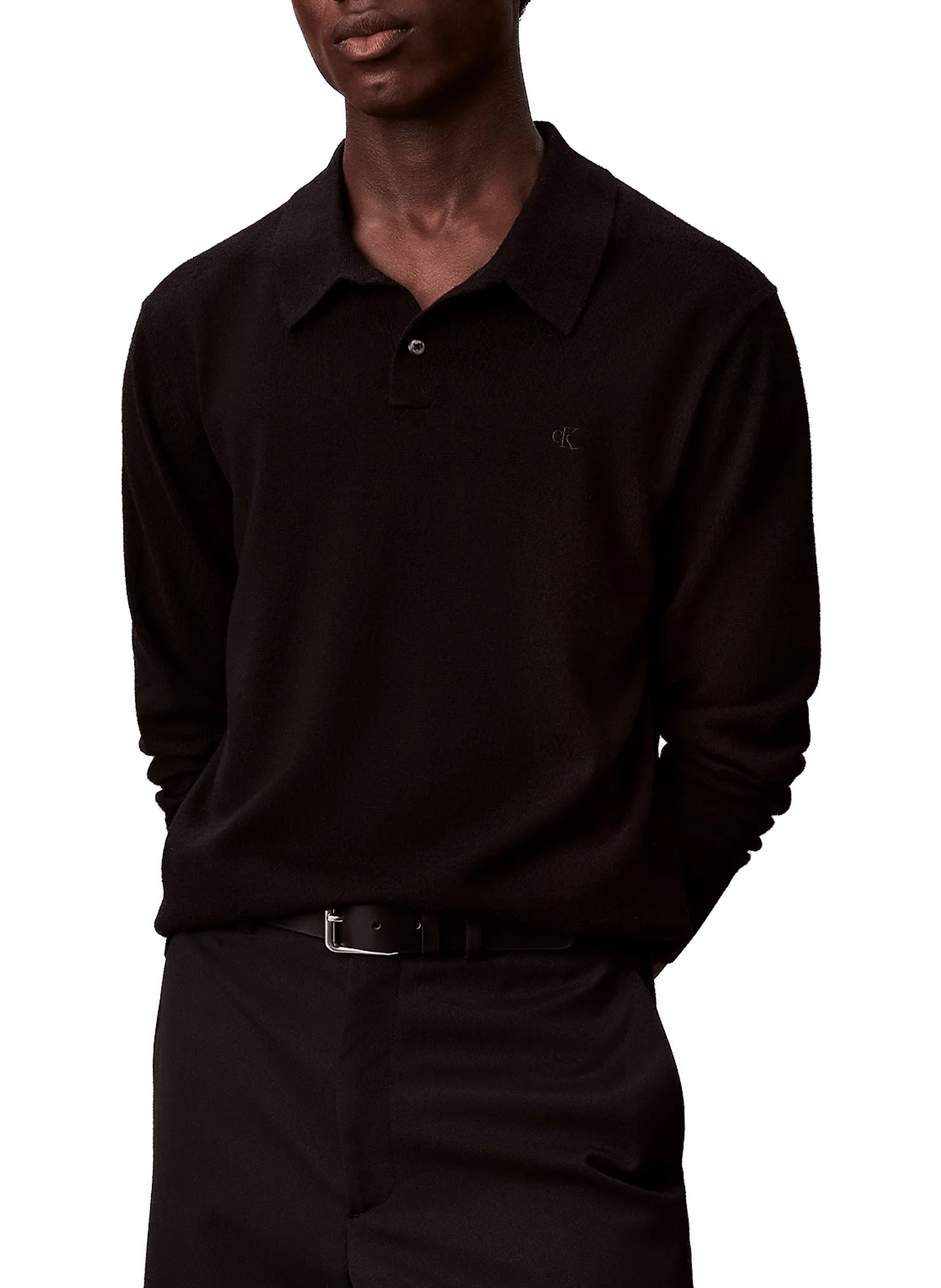 CALVIN KLEIN Wool polo shirt Black
