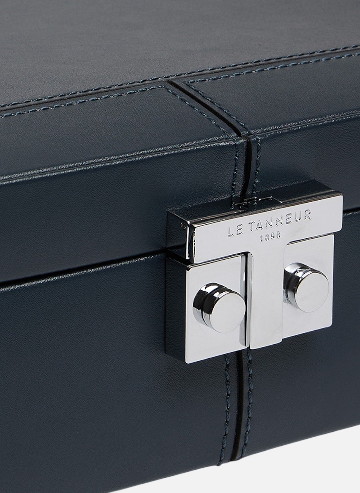 Coffret 6 montres et boutons de manchettes en cuir LE TANNEUR Bleu