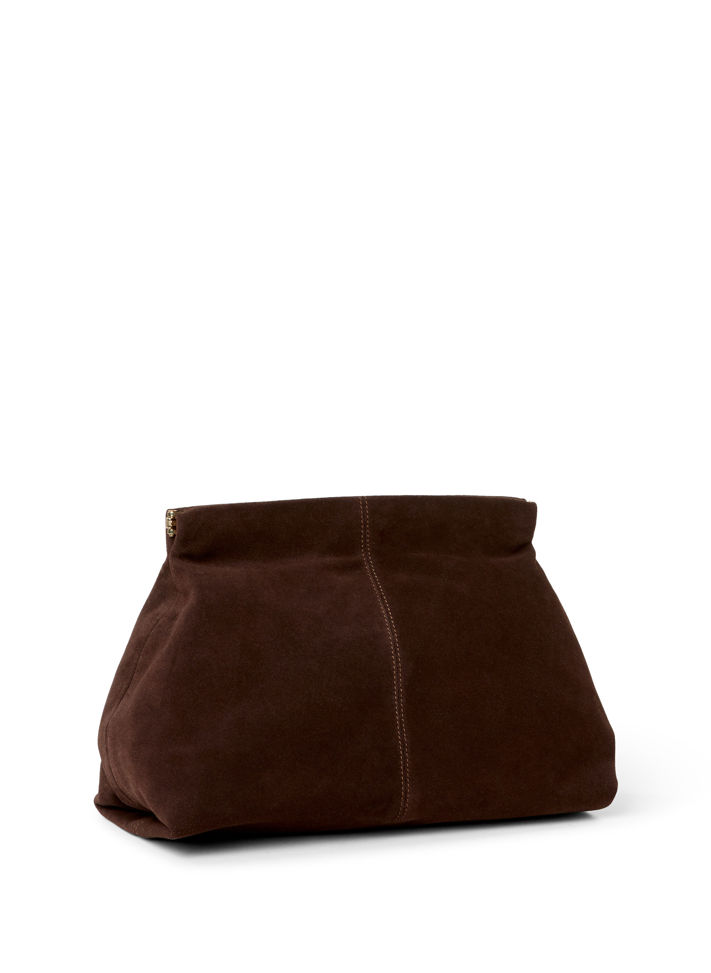 Pochette en cuir suédé FLATTERED Marron