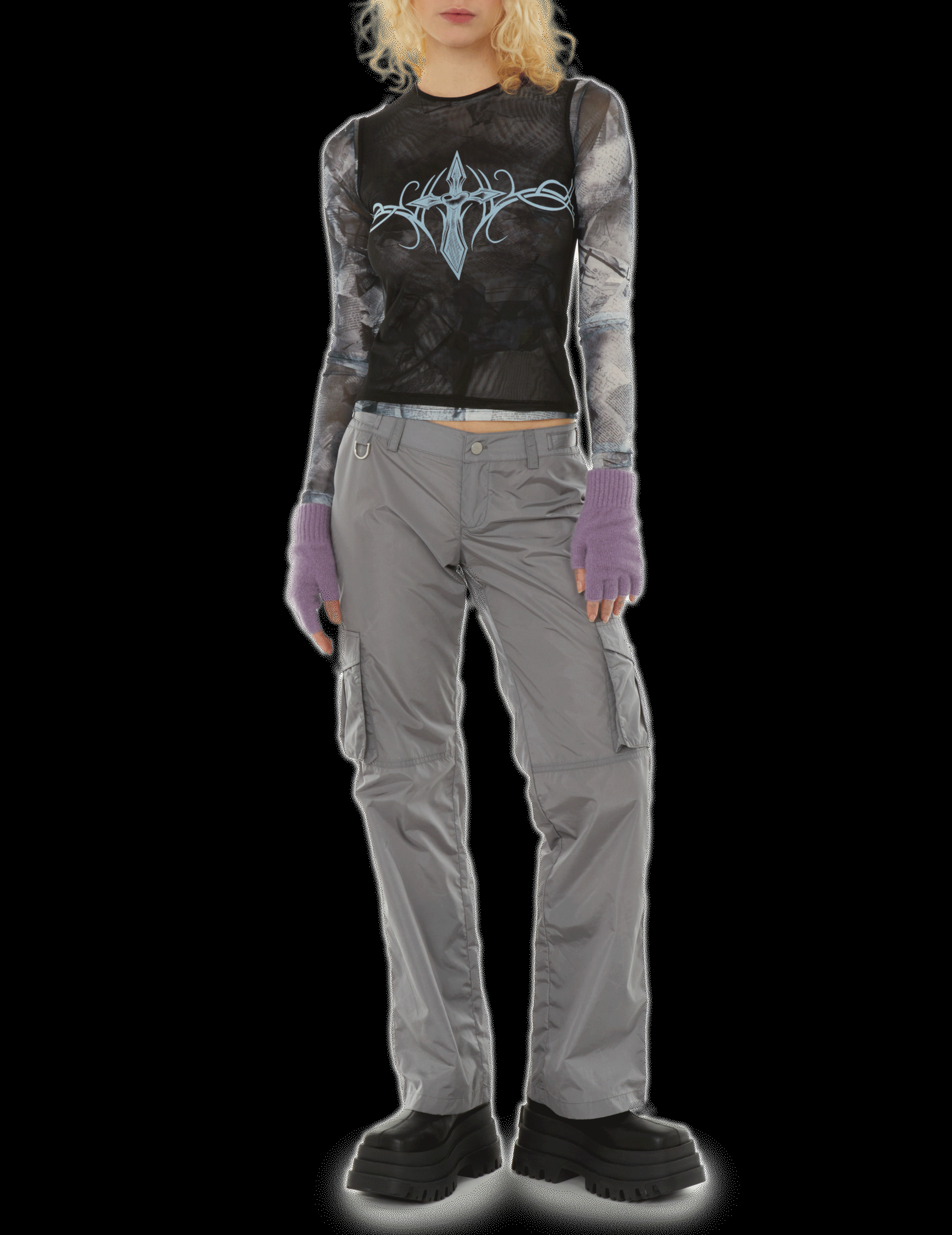 Pantalon cargo en nylon MIAOU Multicolore