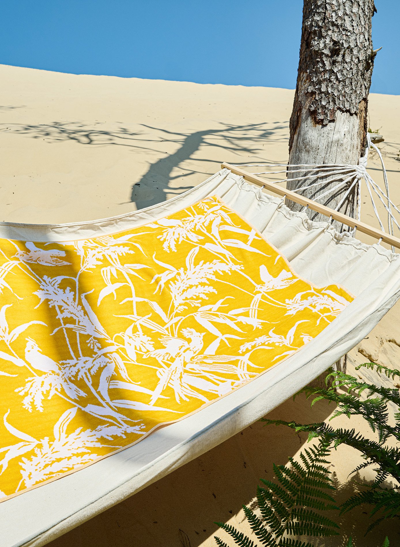 Drap de plage pareo estampe ANNE DE SOLENE Jaune