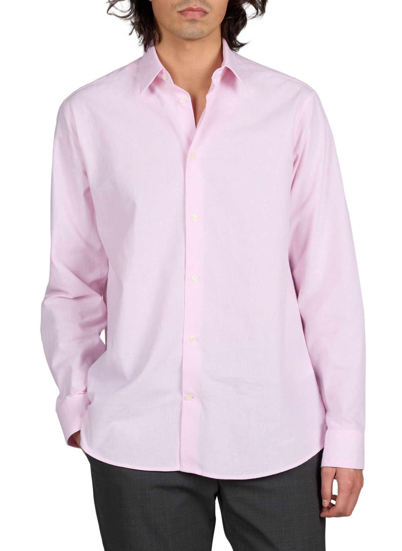 Striped shirt from Hasual-D in blended cotton and linen AU PRINTEMPS PARIS Pink