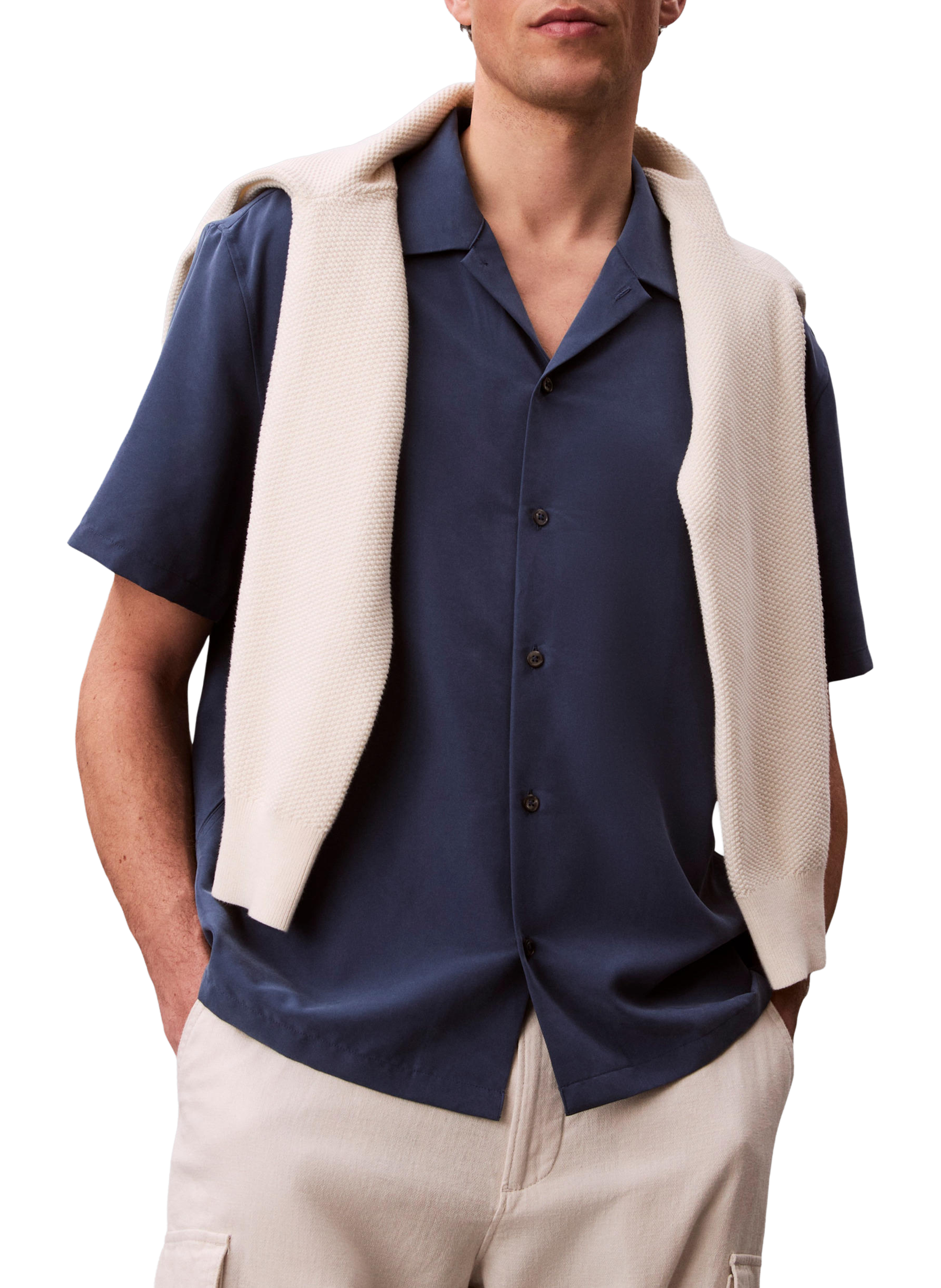 Chemise droite à manches courtes CALVIN KLEIN Bleu