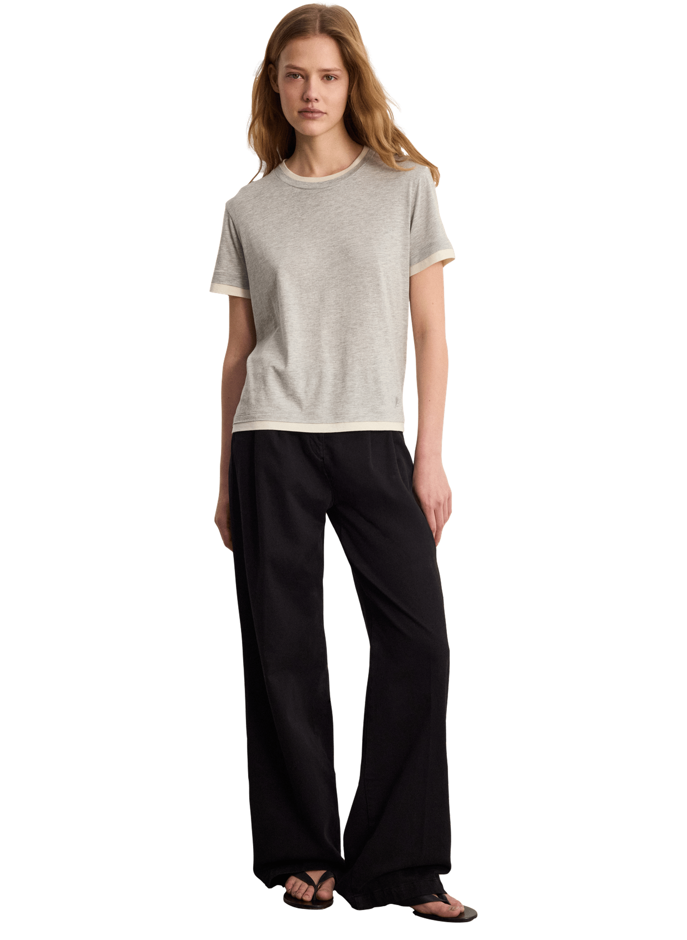 T-shirt en coton et modal -  tinaia PABLO Gris