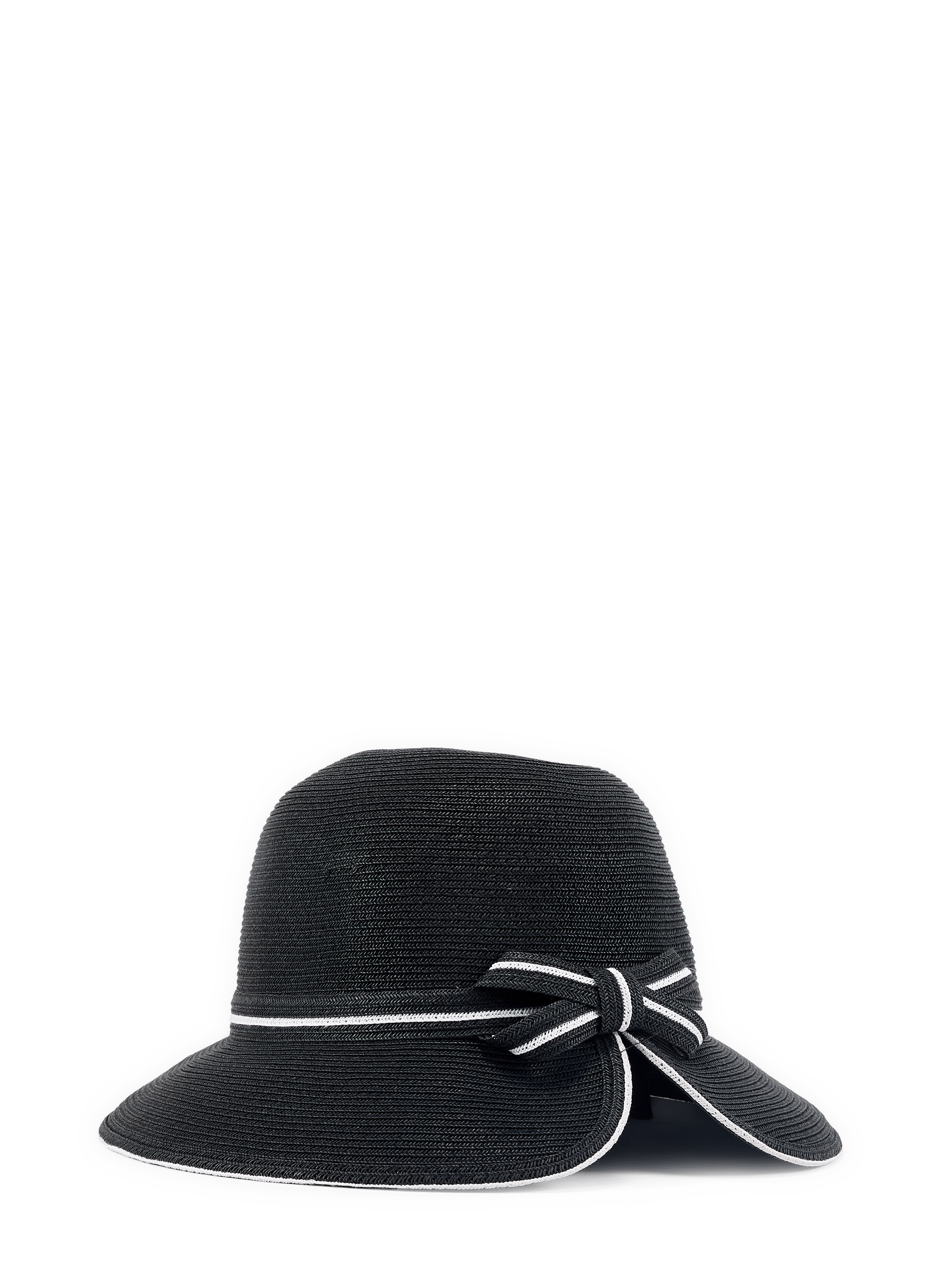 Chapeau paille en papier AU PRINTEMPS PARIS Noir