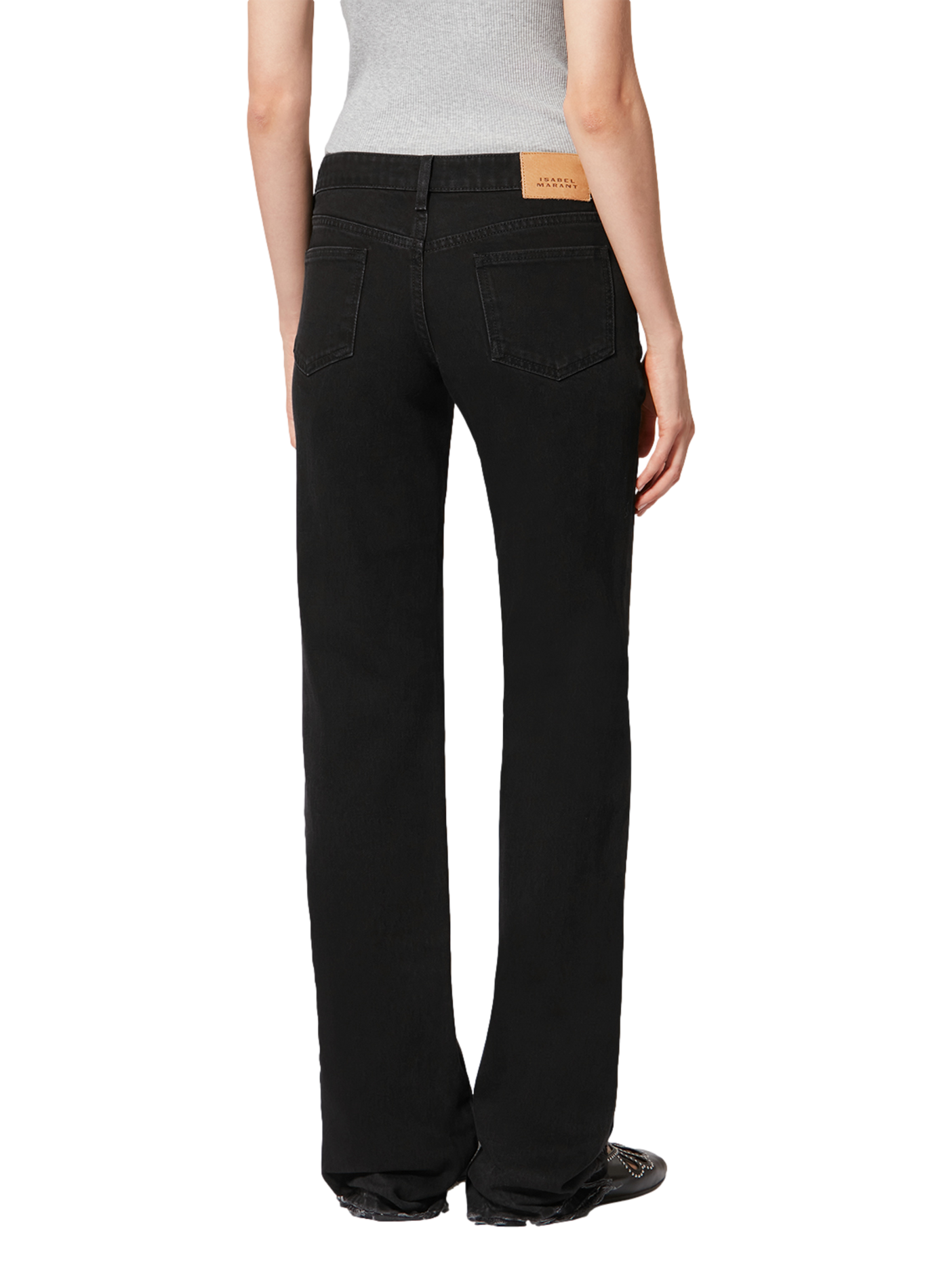 Bootcut denim jeans Denala in cotton. ISABEL MARANT Black