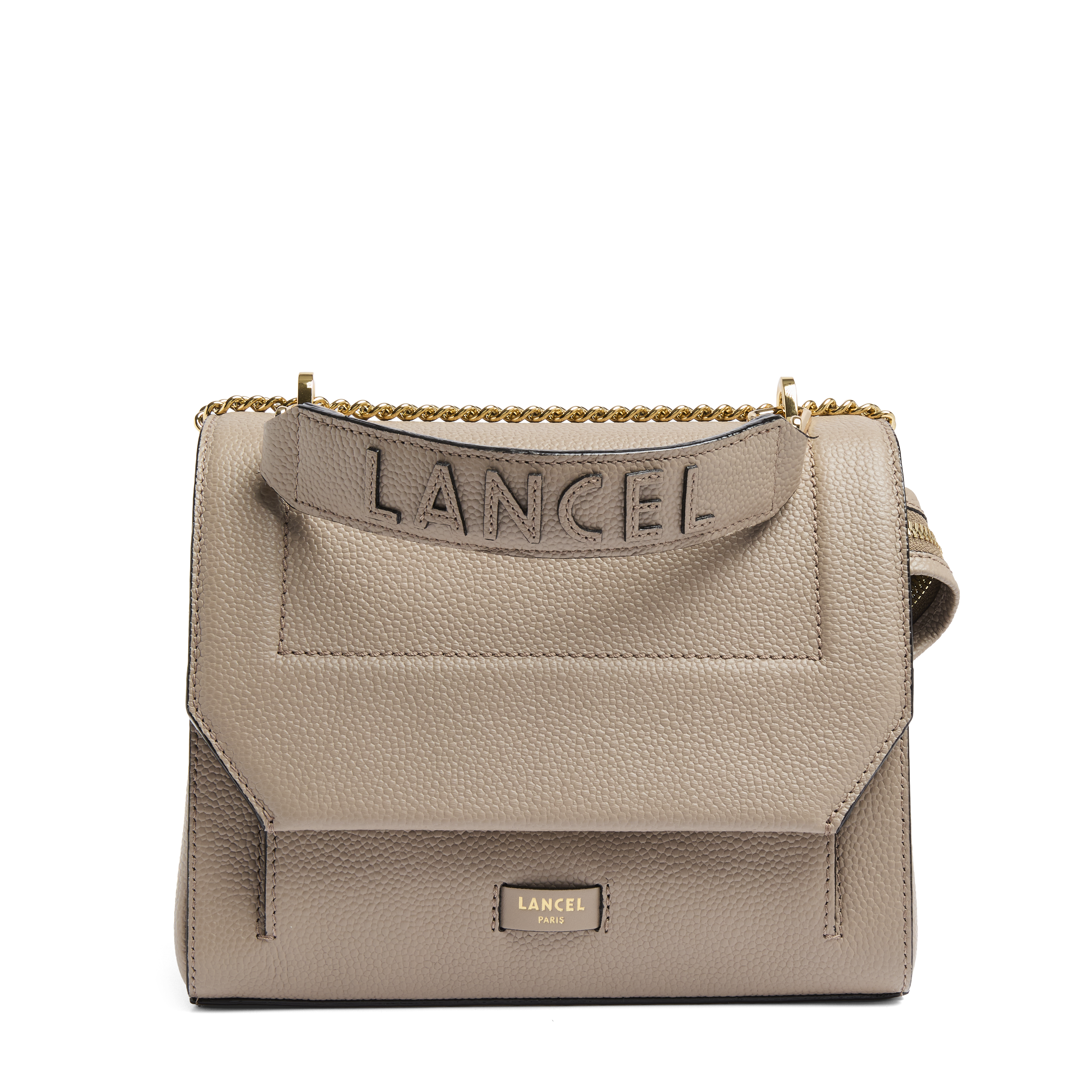 Sac rabat ninon de lancel en cuirs de vachette graine & lisse LANCEL Gris