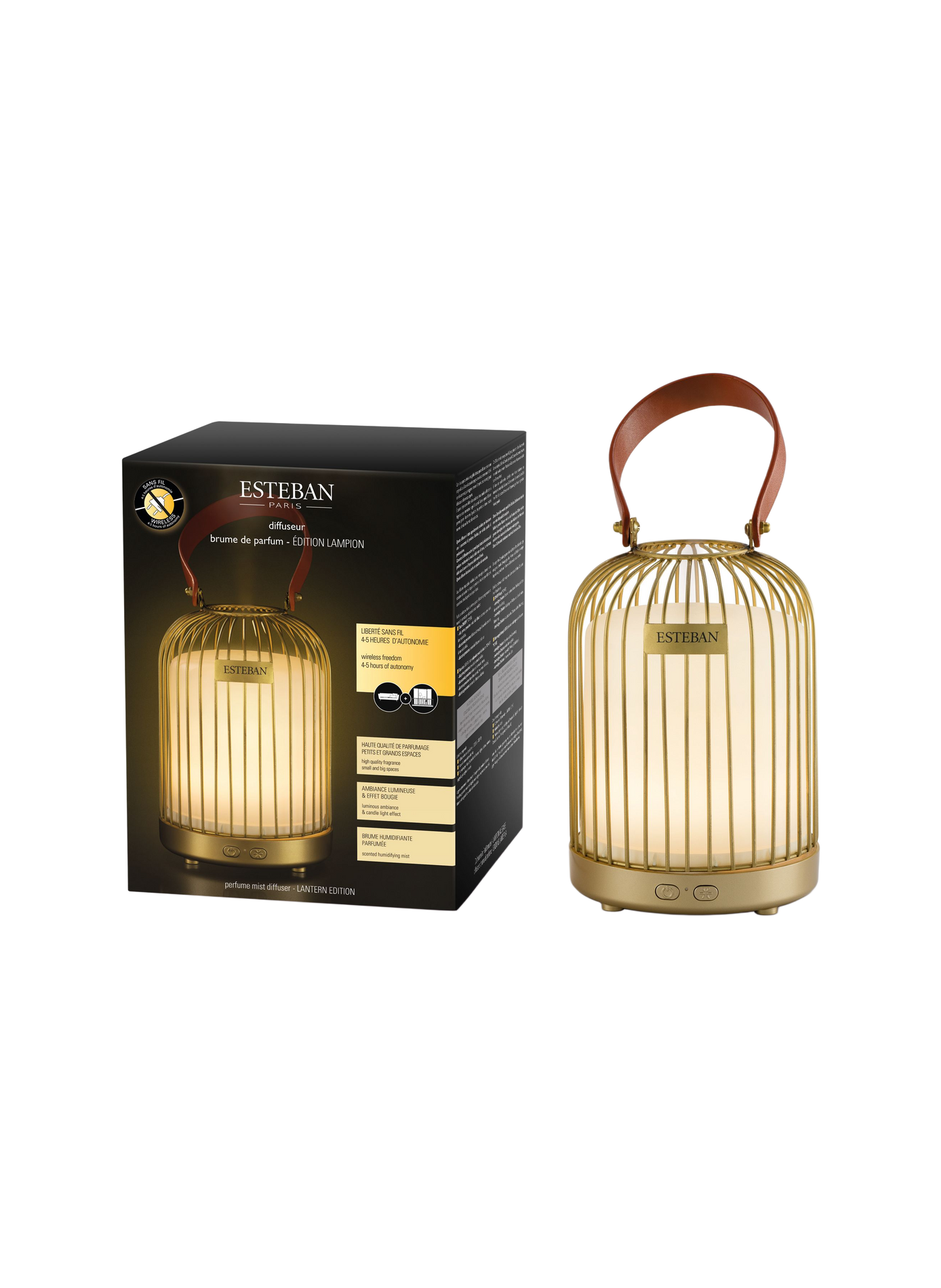 Diffuseur brume de parfum Lampion ESTEBAN Doré