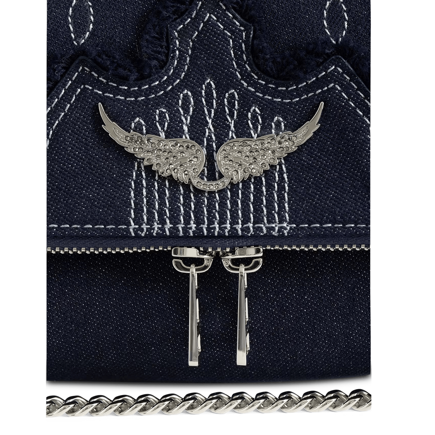 Sac bandoulière en toile rocky ii ZADIG&VOLTAIRE Bleu