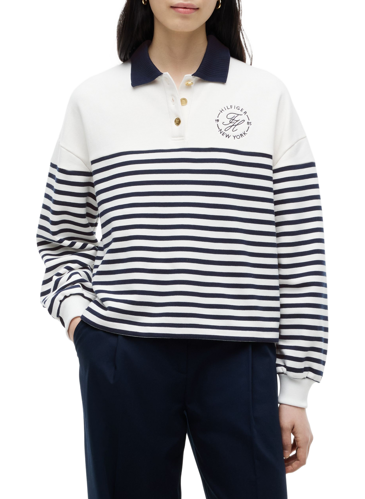 Cotton polo neck sweatshirt TOMMY HILFIGER Multicolour
