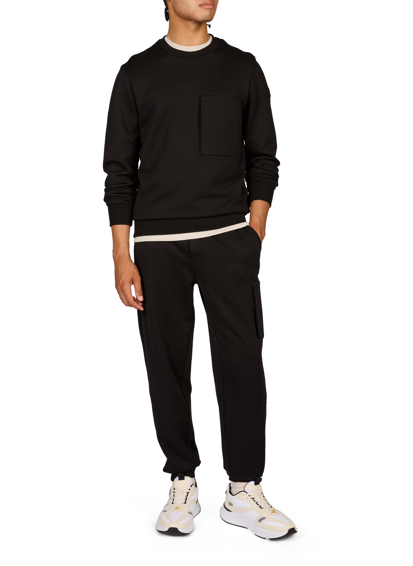 Broek met cargozakken van katoen MONCLER Zwart