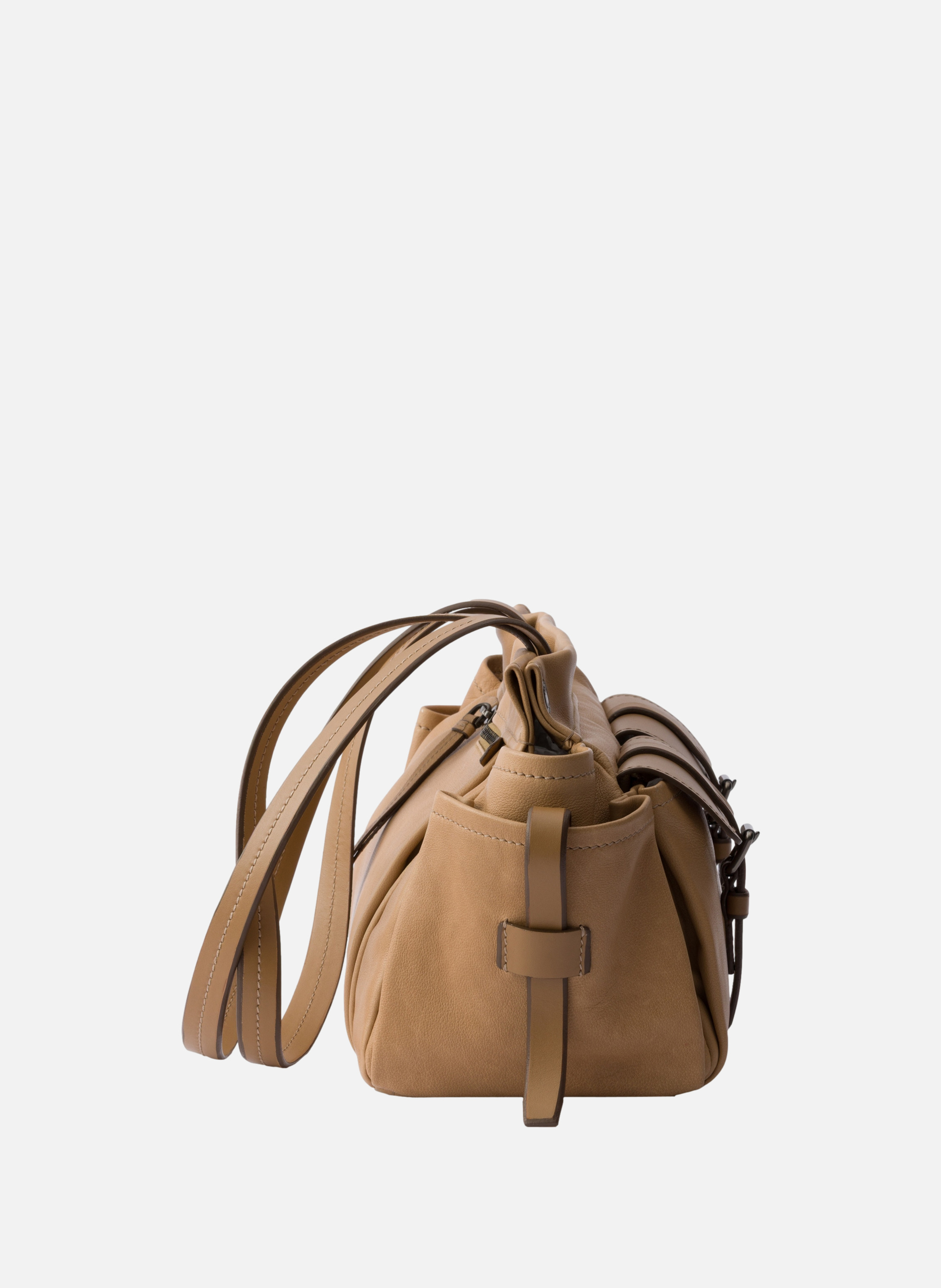 Cabas en cuir prada route PRADA Beige