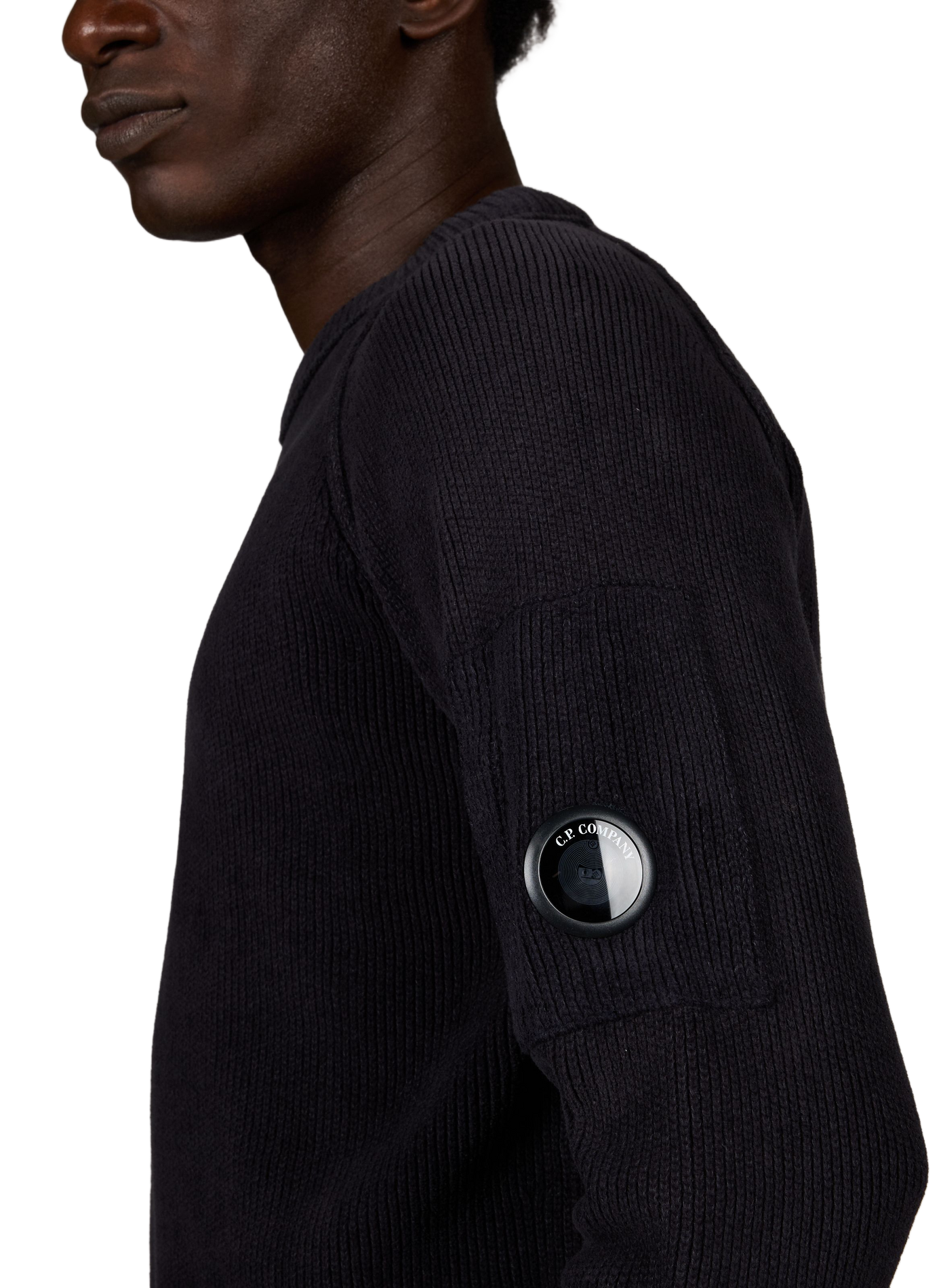 Gerippter Pullover mit charakteristischem Baumwolllogo CP COMPANY Blau