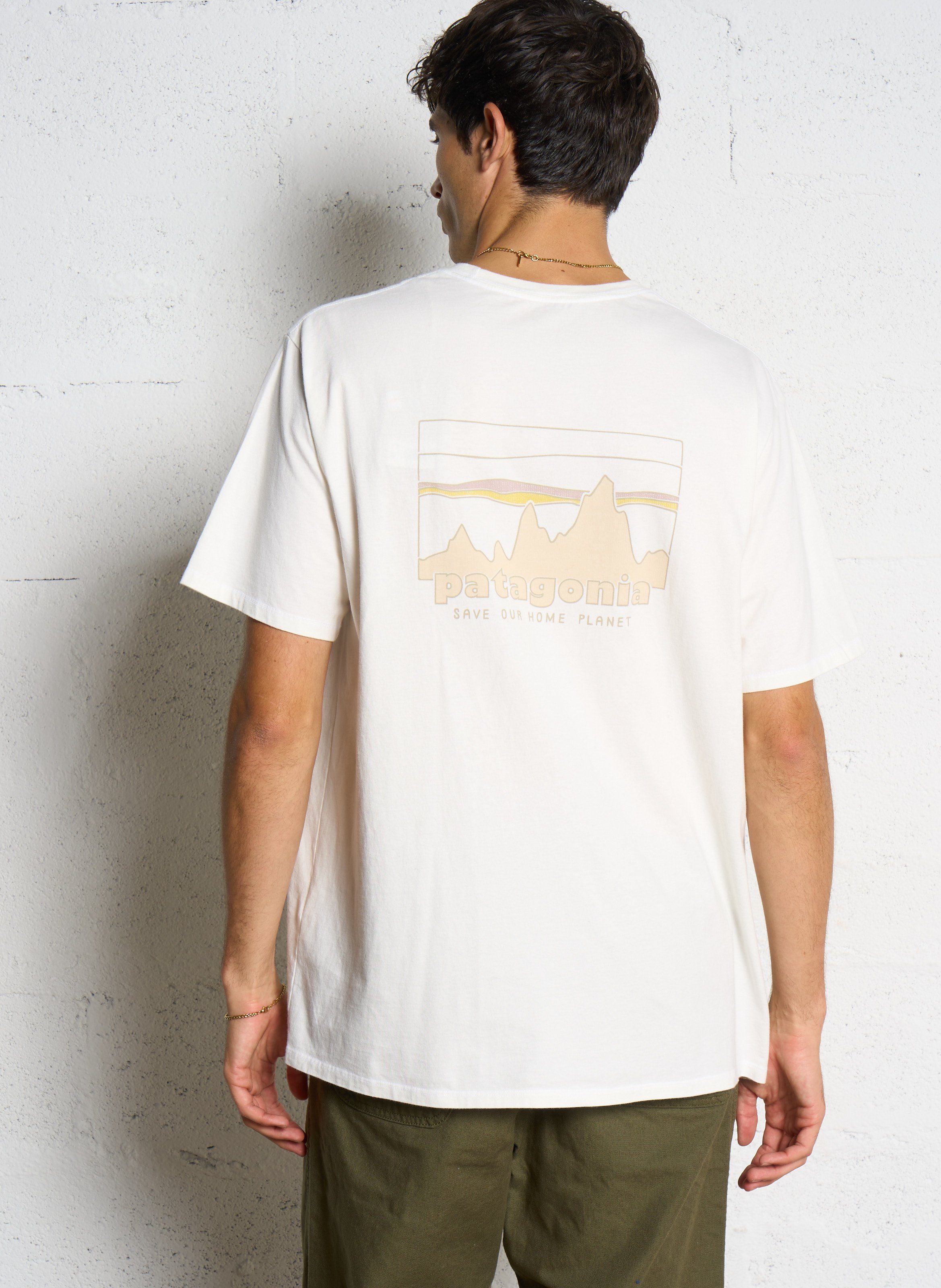 T-shirt van biologisch katoen met rechte pasvorm PATAGONIA Wit