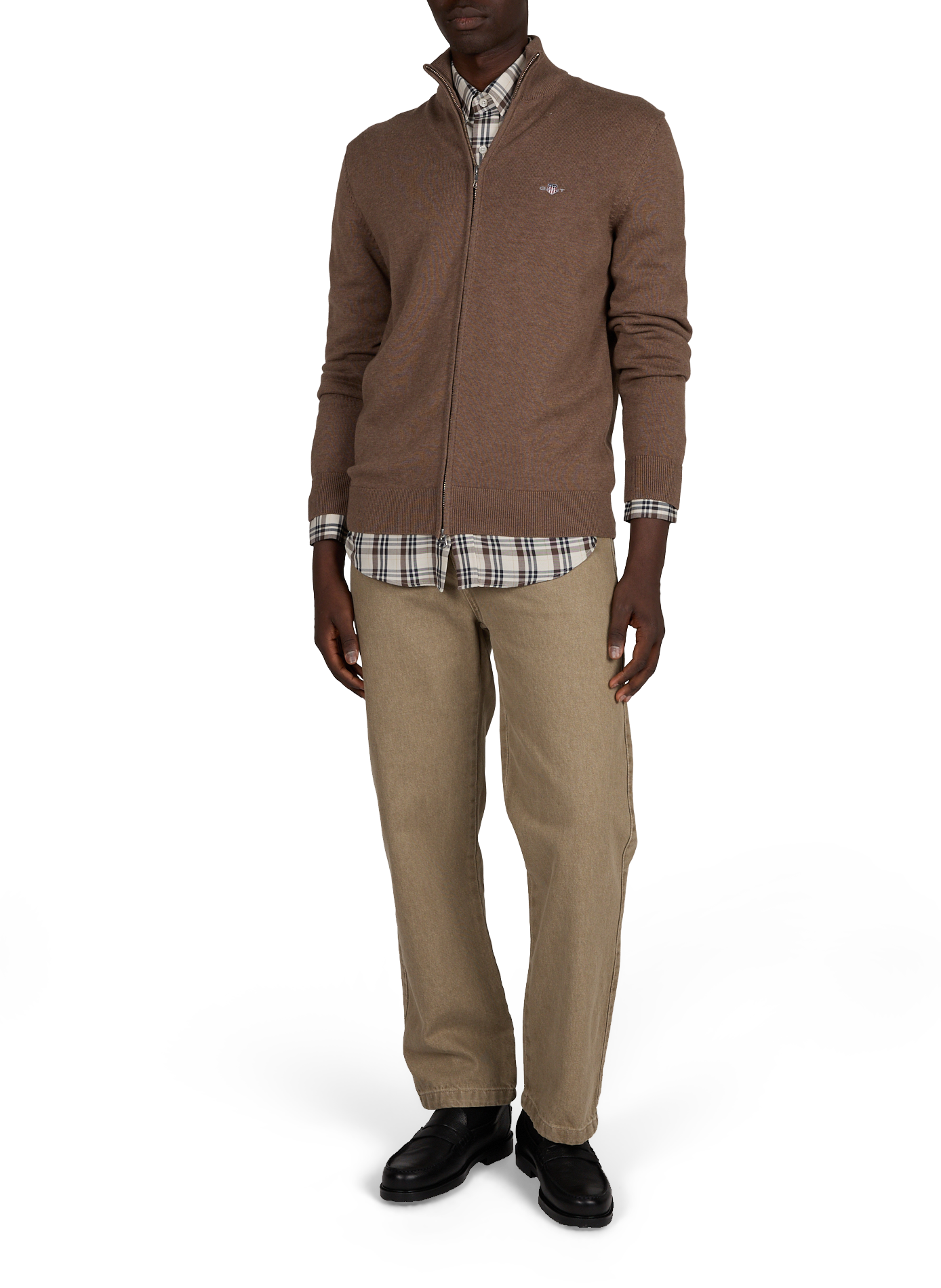 Straight printed shirt with classic collar GANT Brown