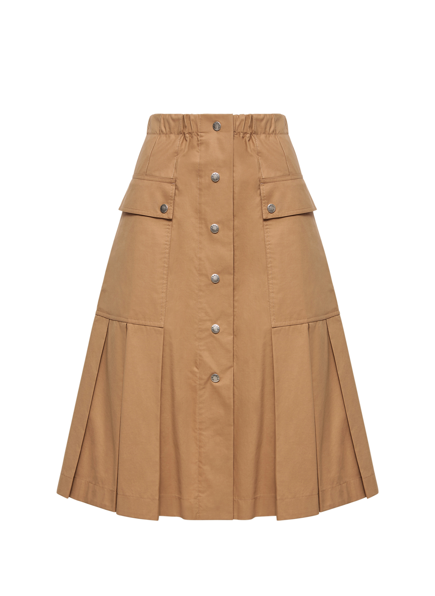Jupe midi évasée boutonnée MONCLER Beige