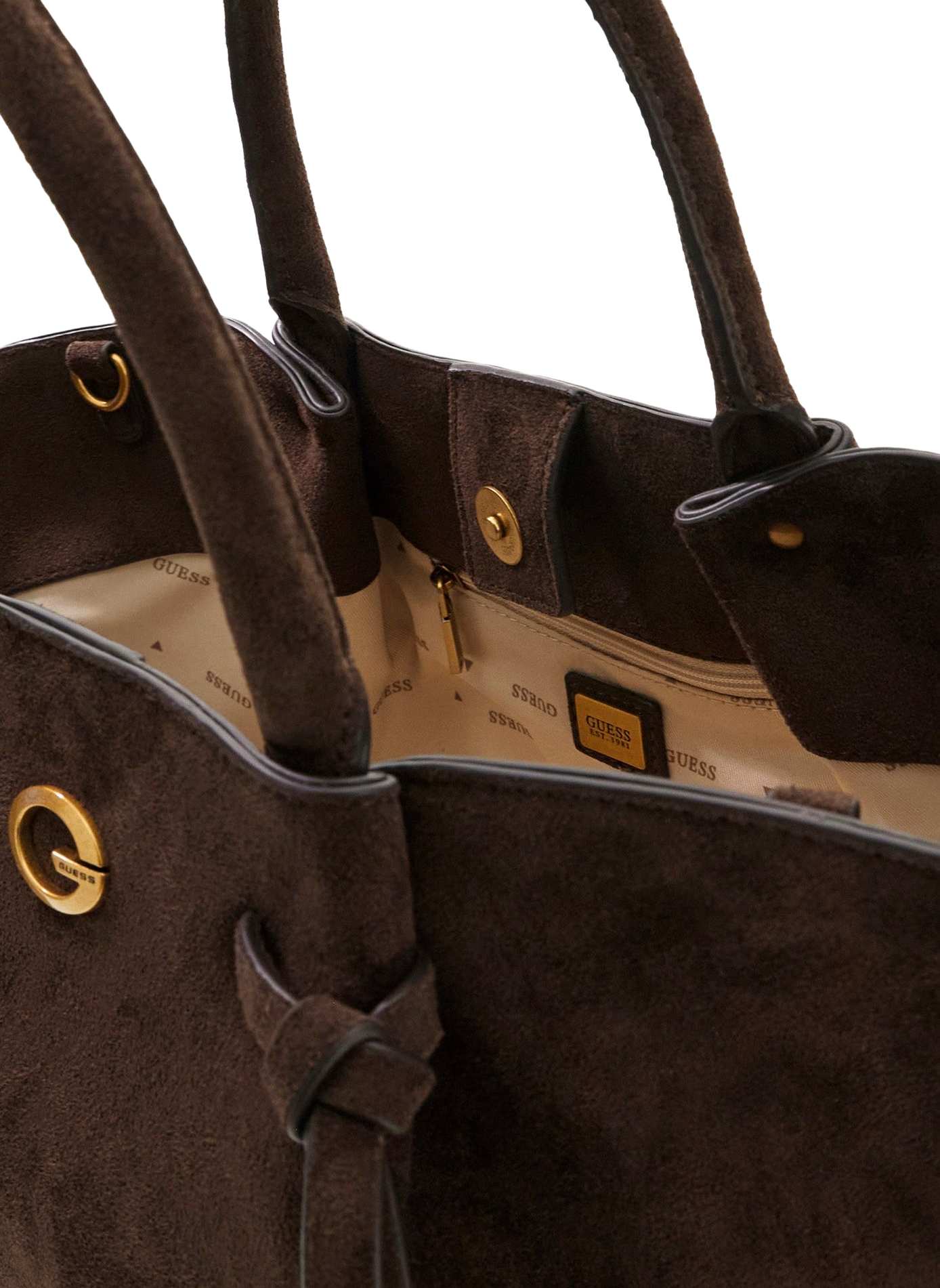 Sac à main en daim  GUESS Marron