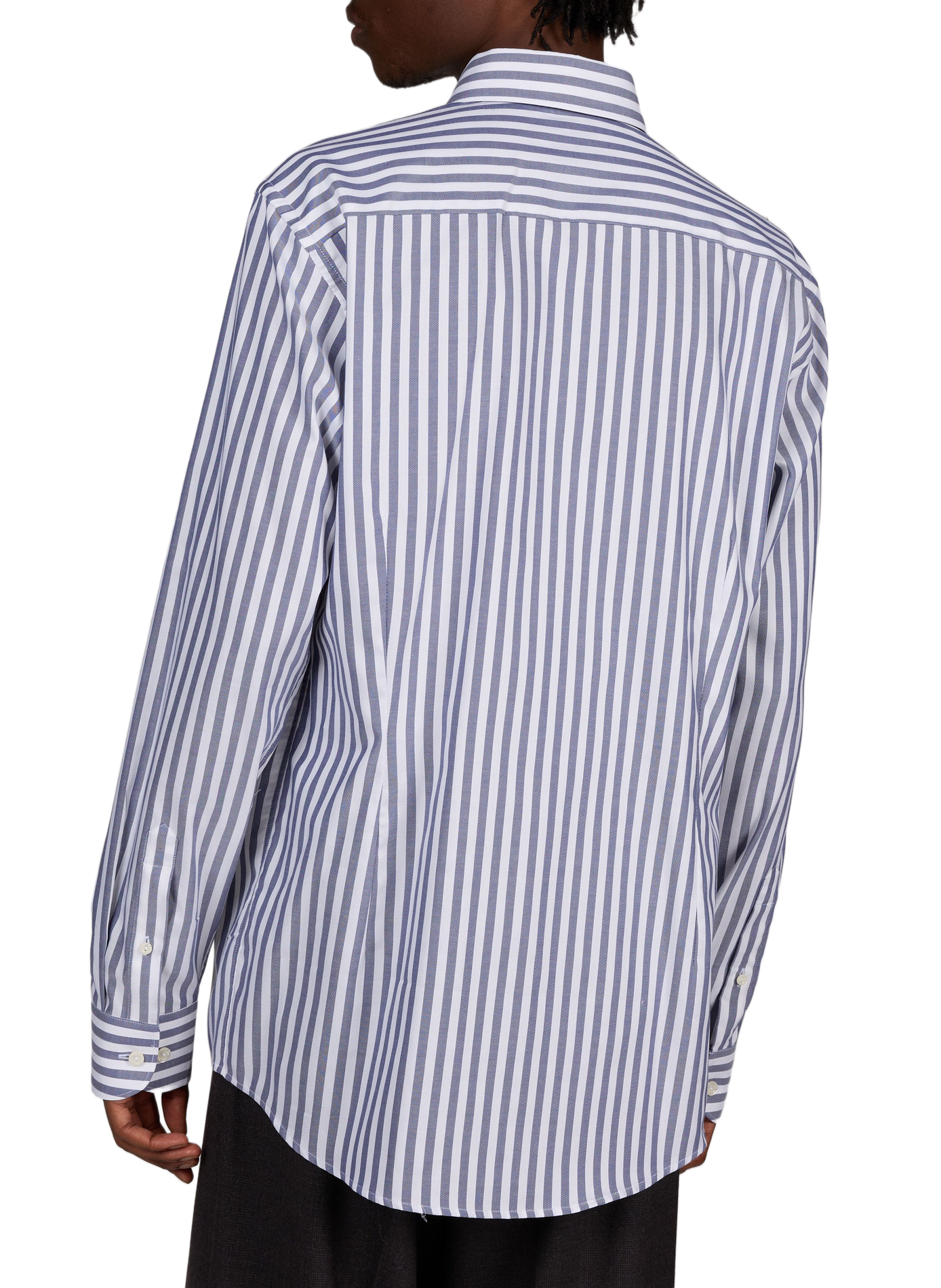 Straight striped cotton shirt ETON Blue