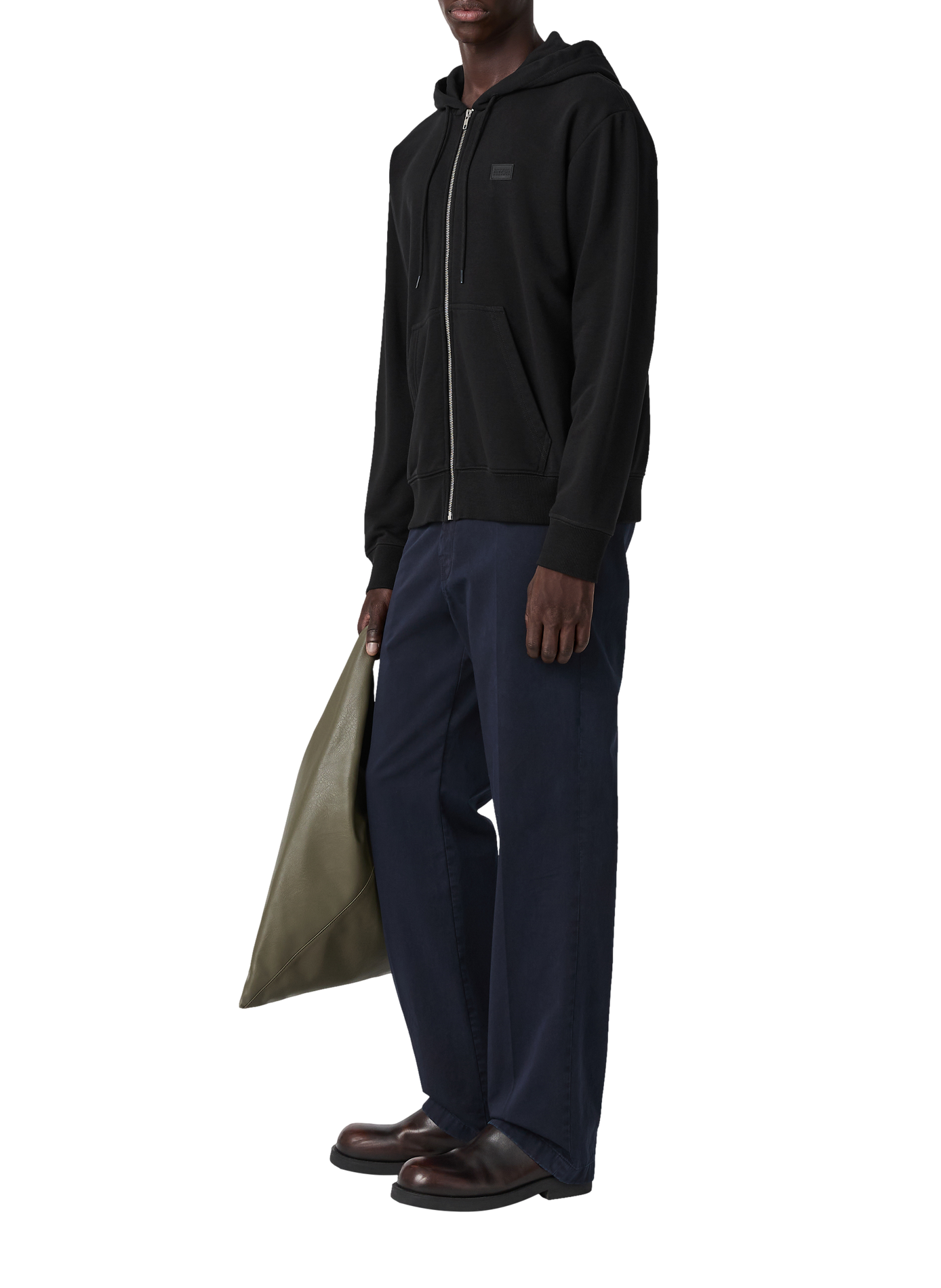 Oversized zip-up hoodie MAISON MARGIELA Black