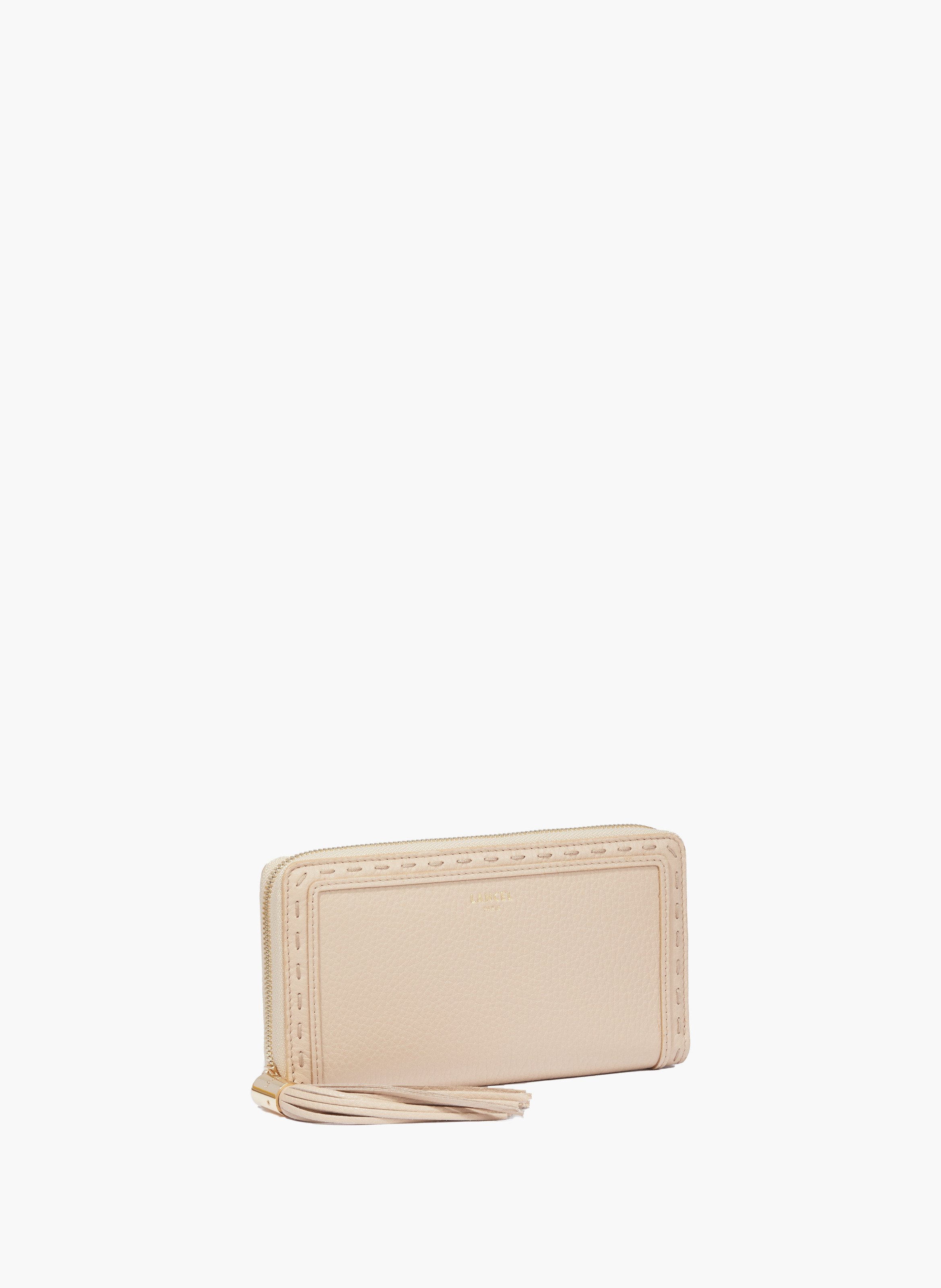 Lange ritssluiting portemonnee van Lancel in leer | Beige LANCEL Dames