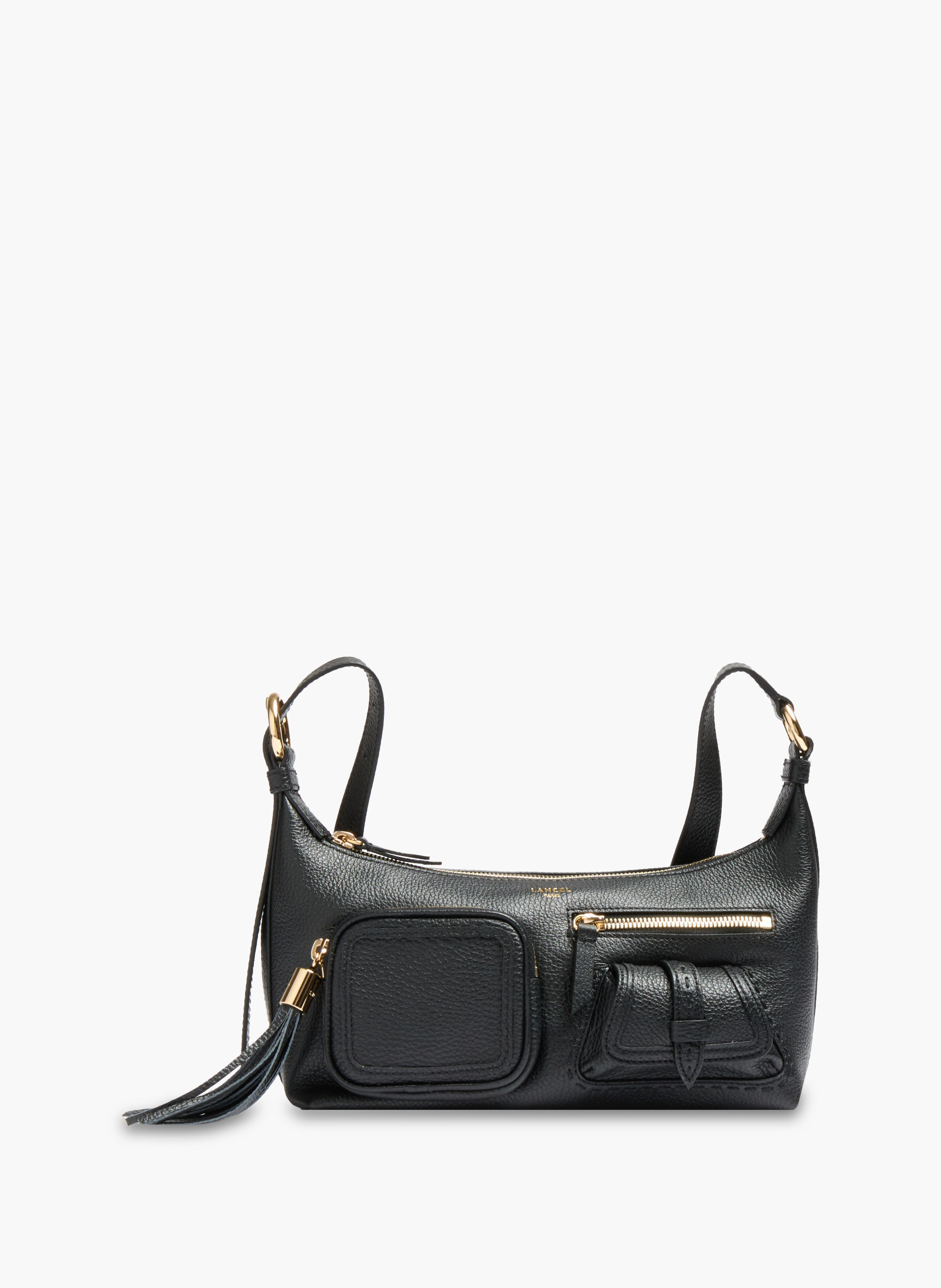Schoudertas met ritssluiting en meerdere vakken, eerste flirt van Lancel in leer LANCEL Zwart