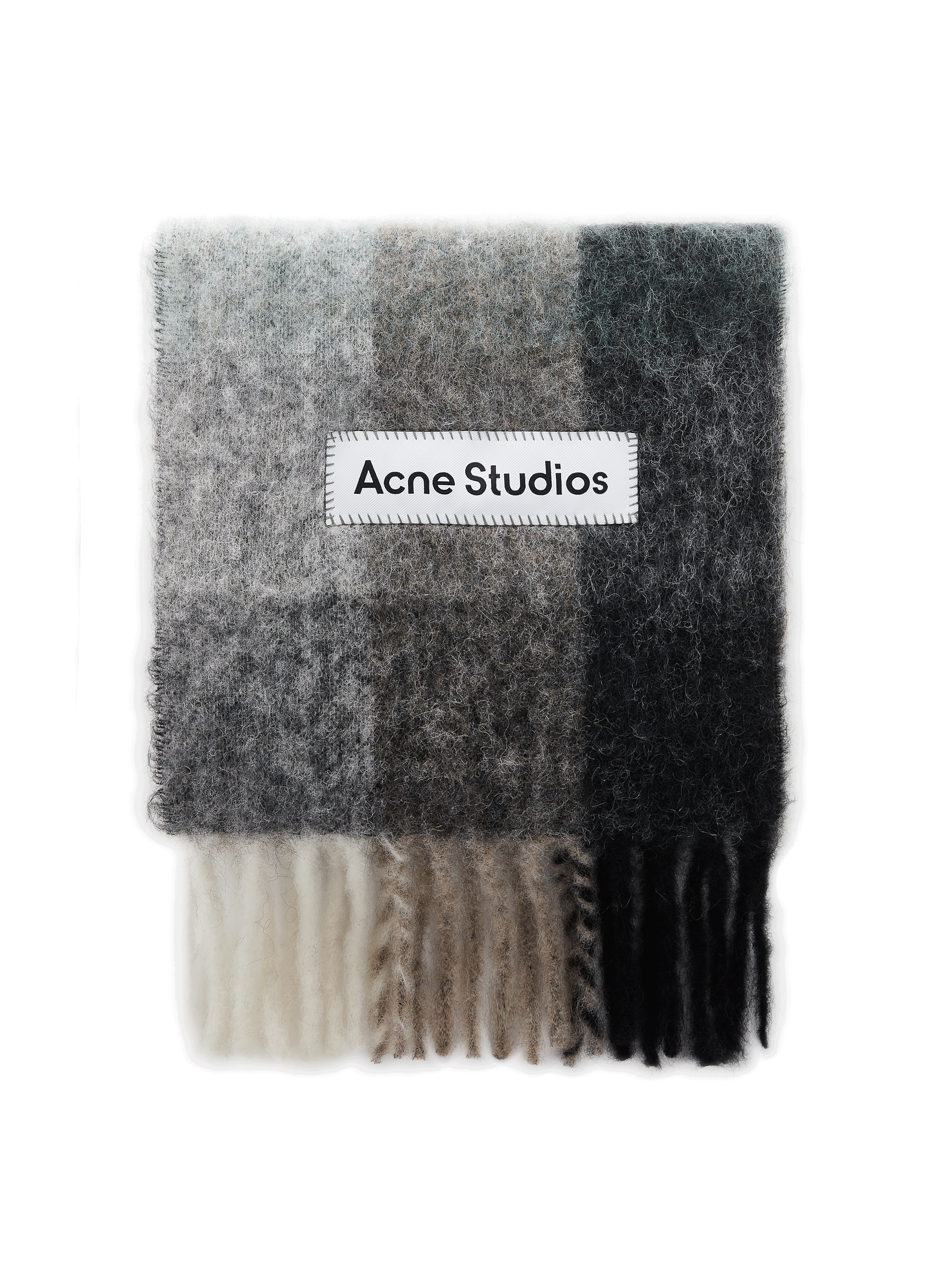 ACNE STUDIOS Large check scarf Green