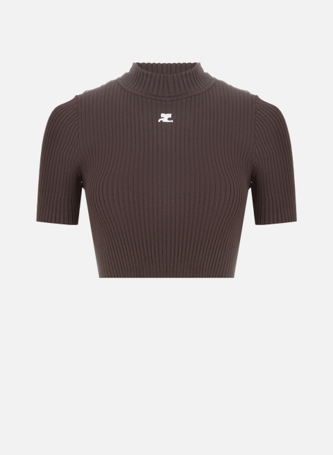 Ribbed t-shirt BrownCOURRÈGES 