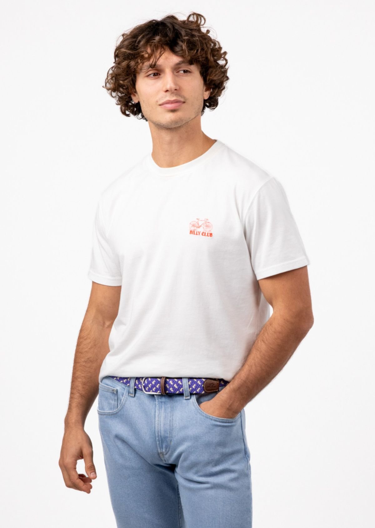 Ceinture tressée élastique multicolore BILLYBELT Bleu