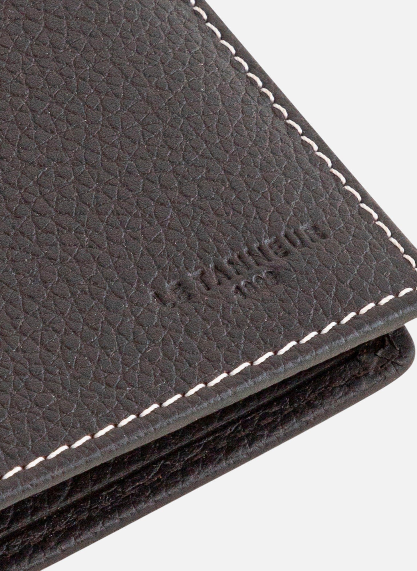 Grand portefeuille vertical zippé 2 volets charles en cuir grainé LE TANNEUR Marron