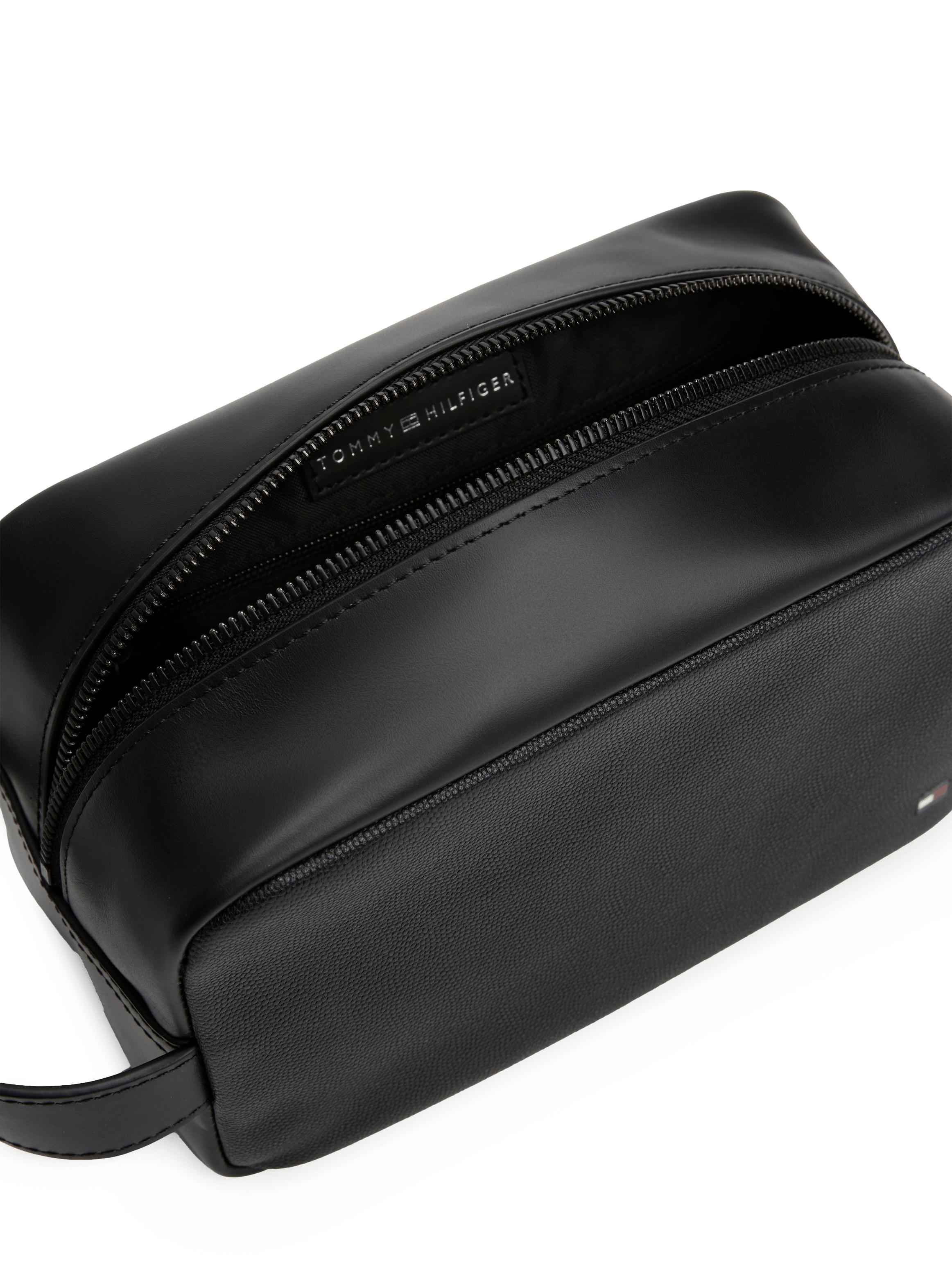 Leather toiletry bag TOMMY HILFIGER Black